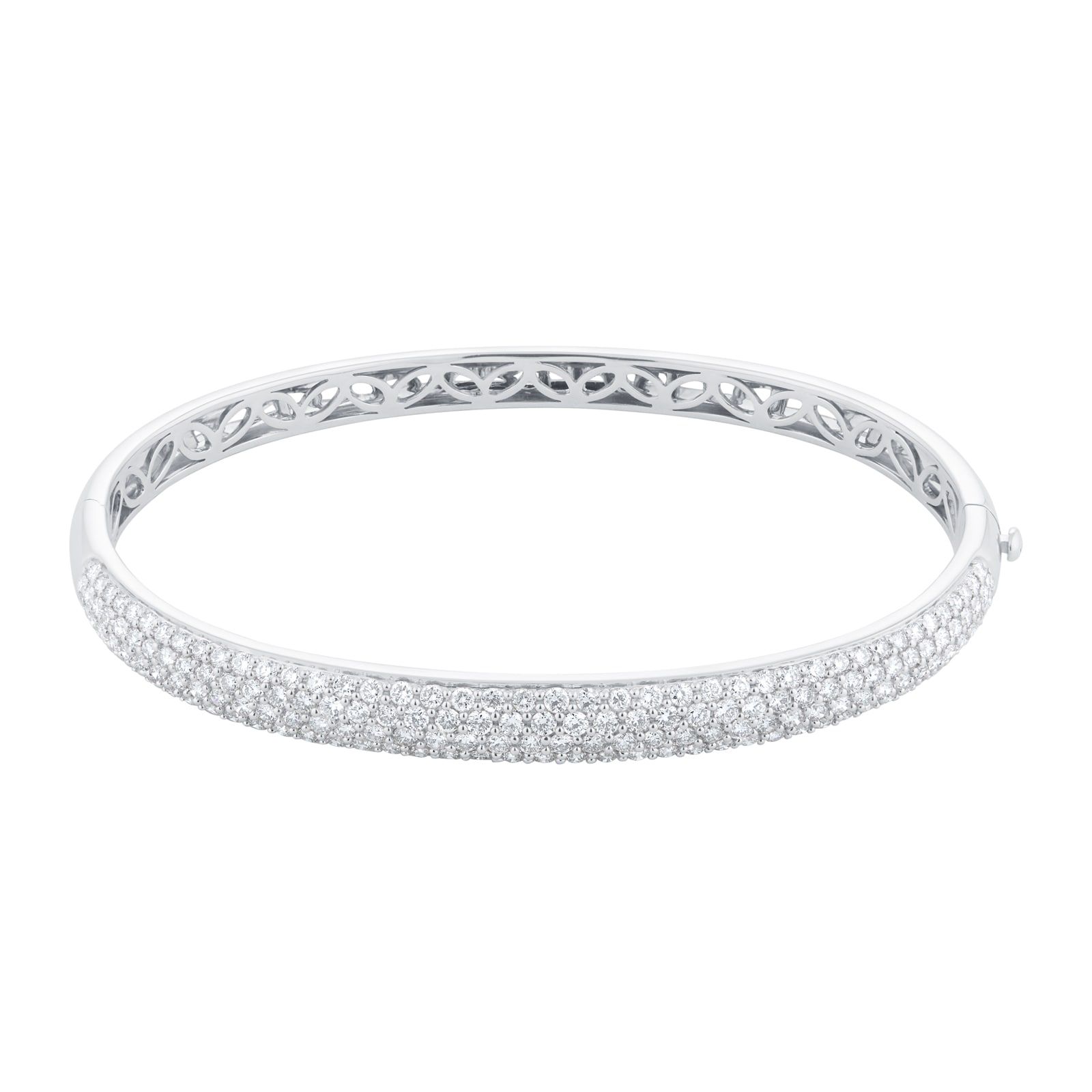 18ct White Gold 2.5ct Diamond Pave Bangle