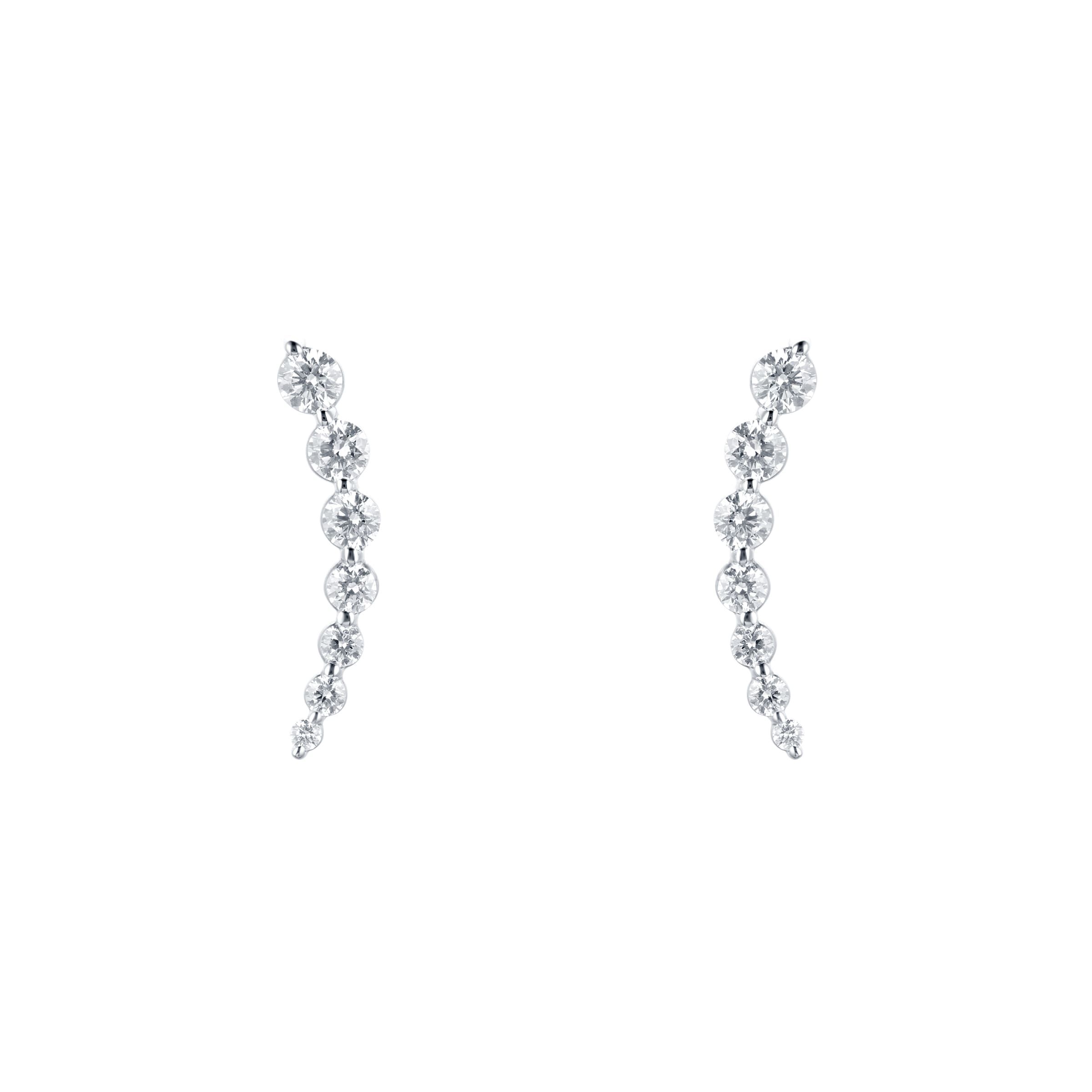 Mappin & Webb 18ct White Gold 1.22ct Diamond Drop Earrings
