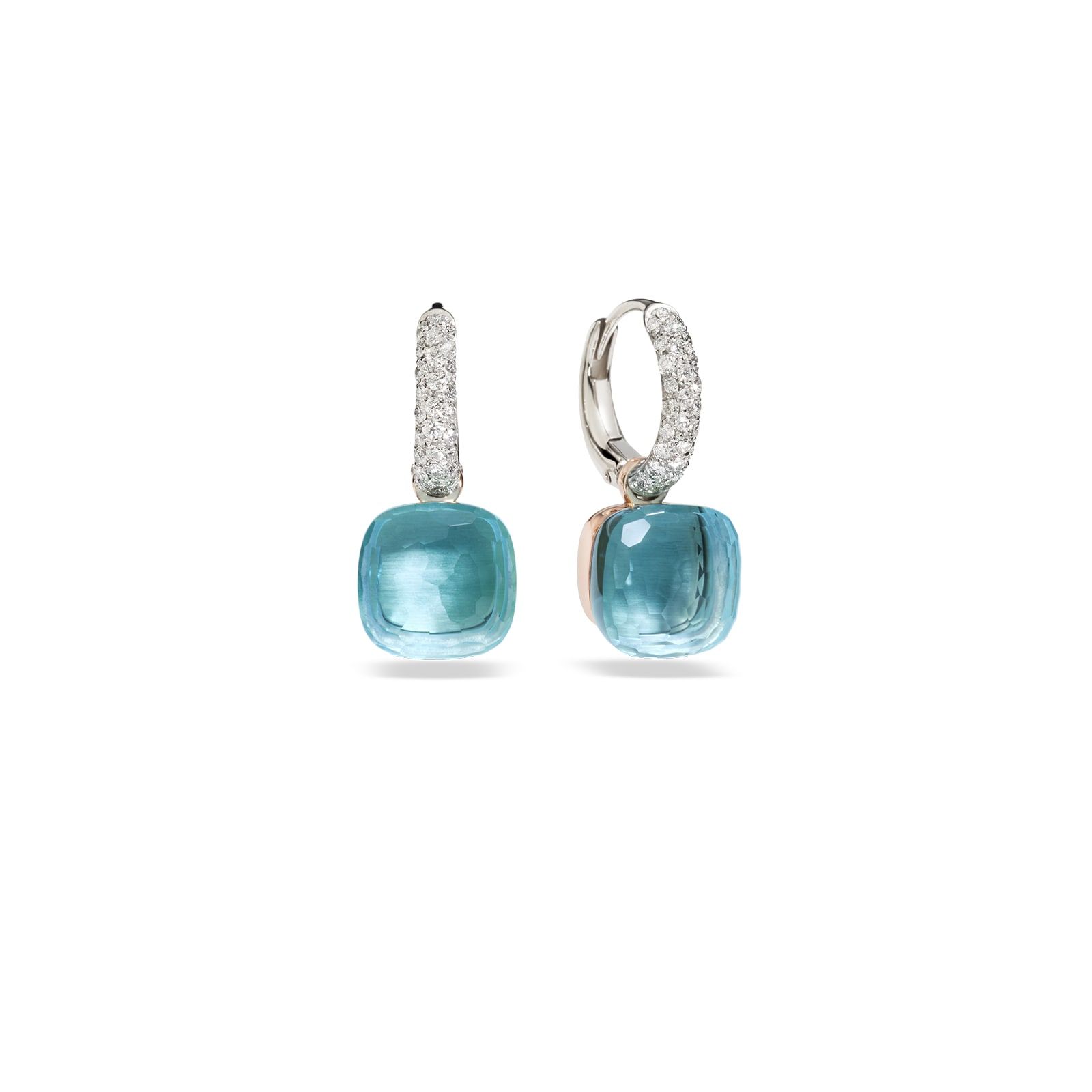 Pomellato Nudo Blue Topaz Diamond Earrings