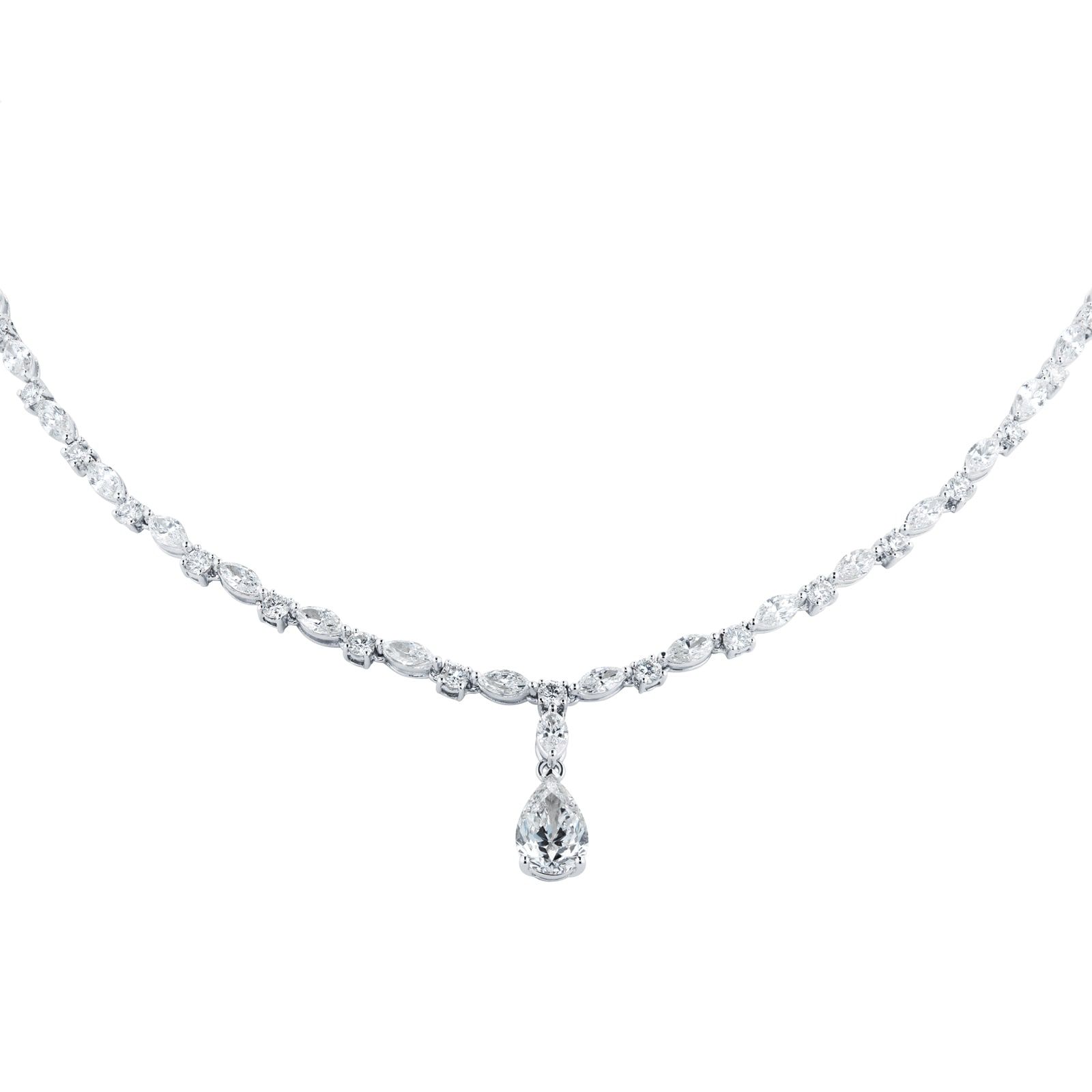 Mappin & Webb 18ct White Gold 13.16ct Mixed Cut Diamond Necklace