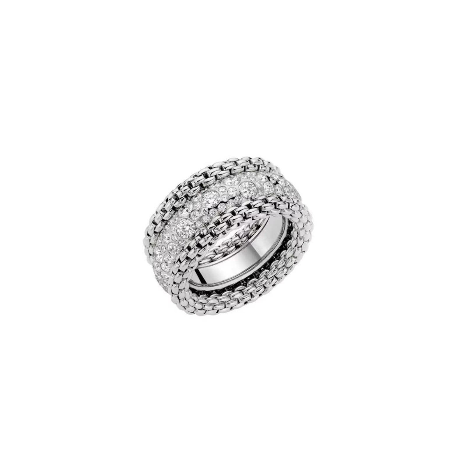 18ct White Gold Pave 2.98ct Diamond Bubble Ring