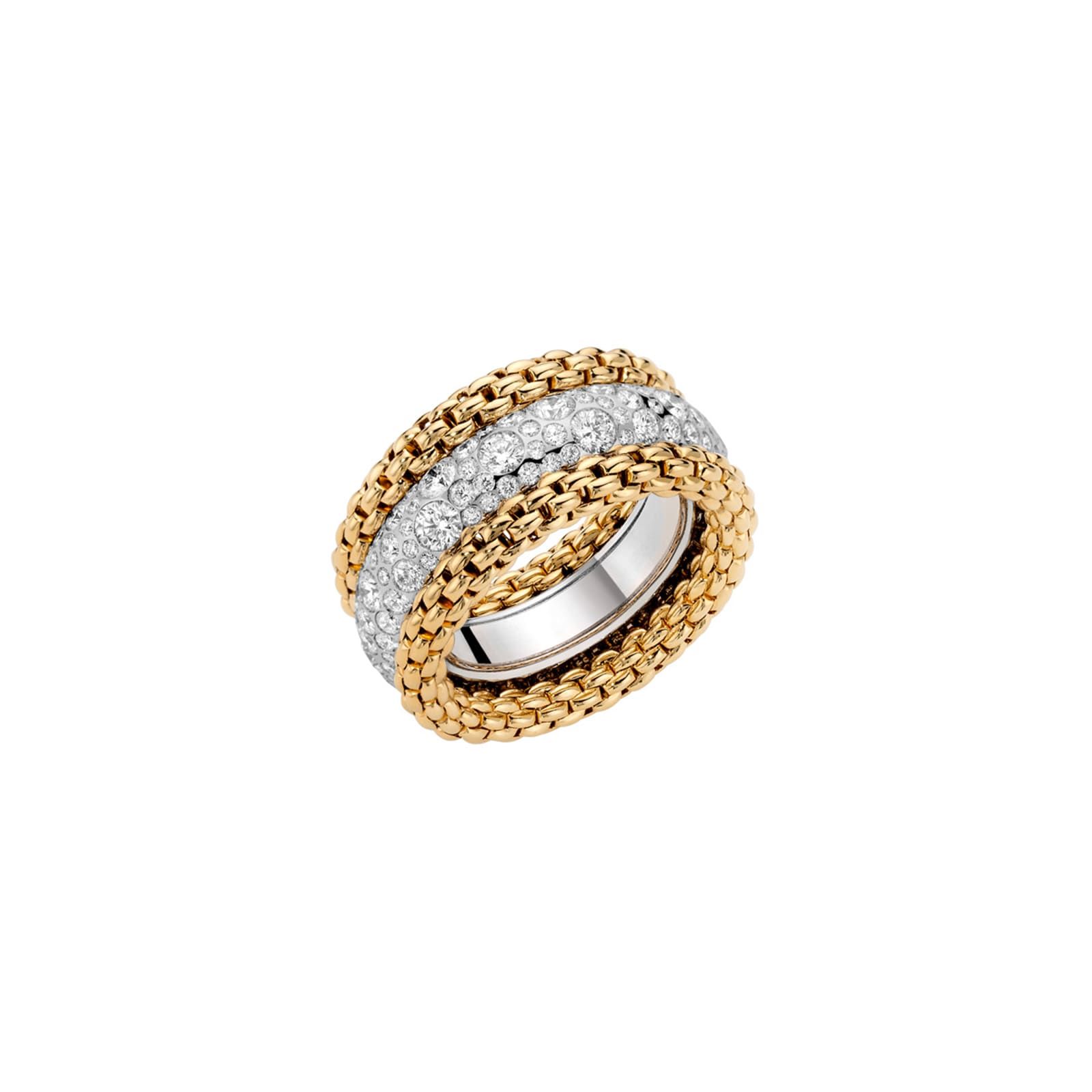 18ct Yellow & White Gold 2.98ct Diamond Bubble Ring