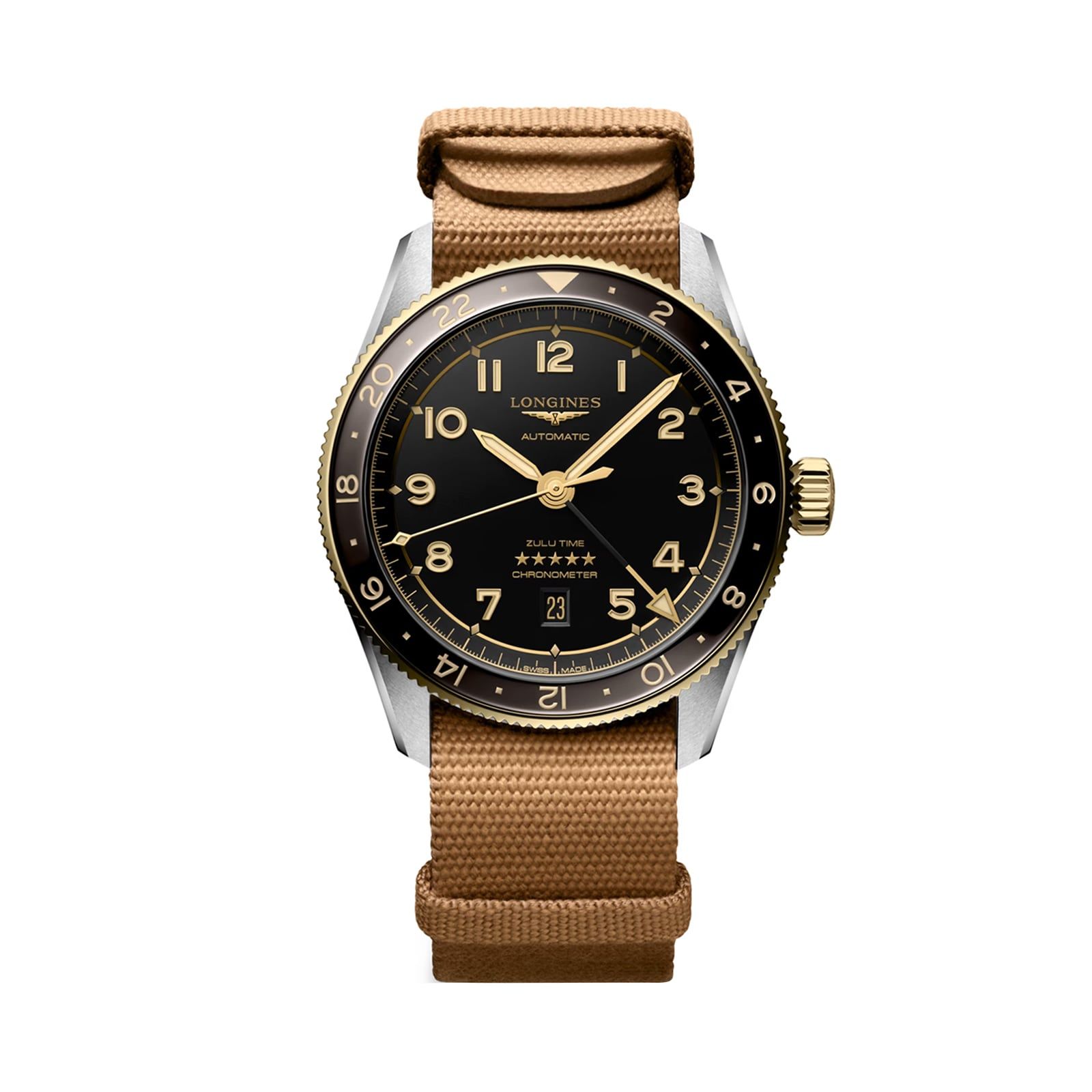Longines Spirit Zulu Time 42mm Black Dial Watch