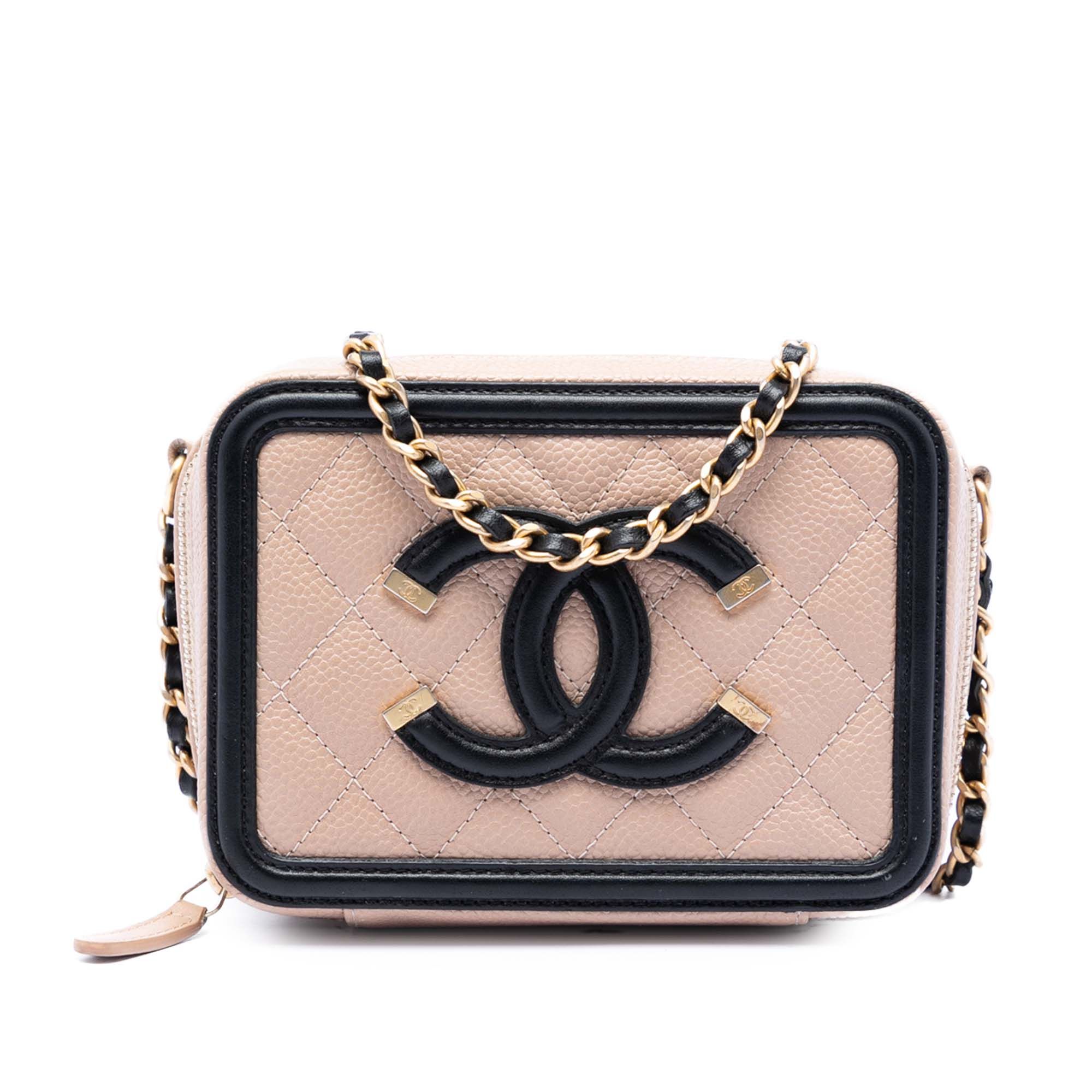 Chanel Mini Caviar Cc Filigree Crossbody