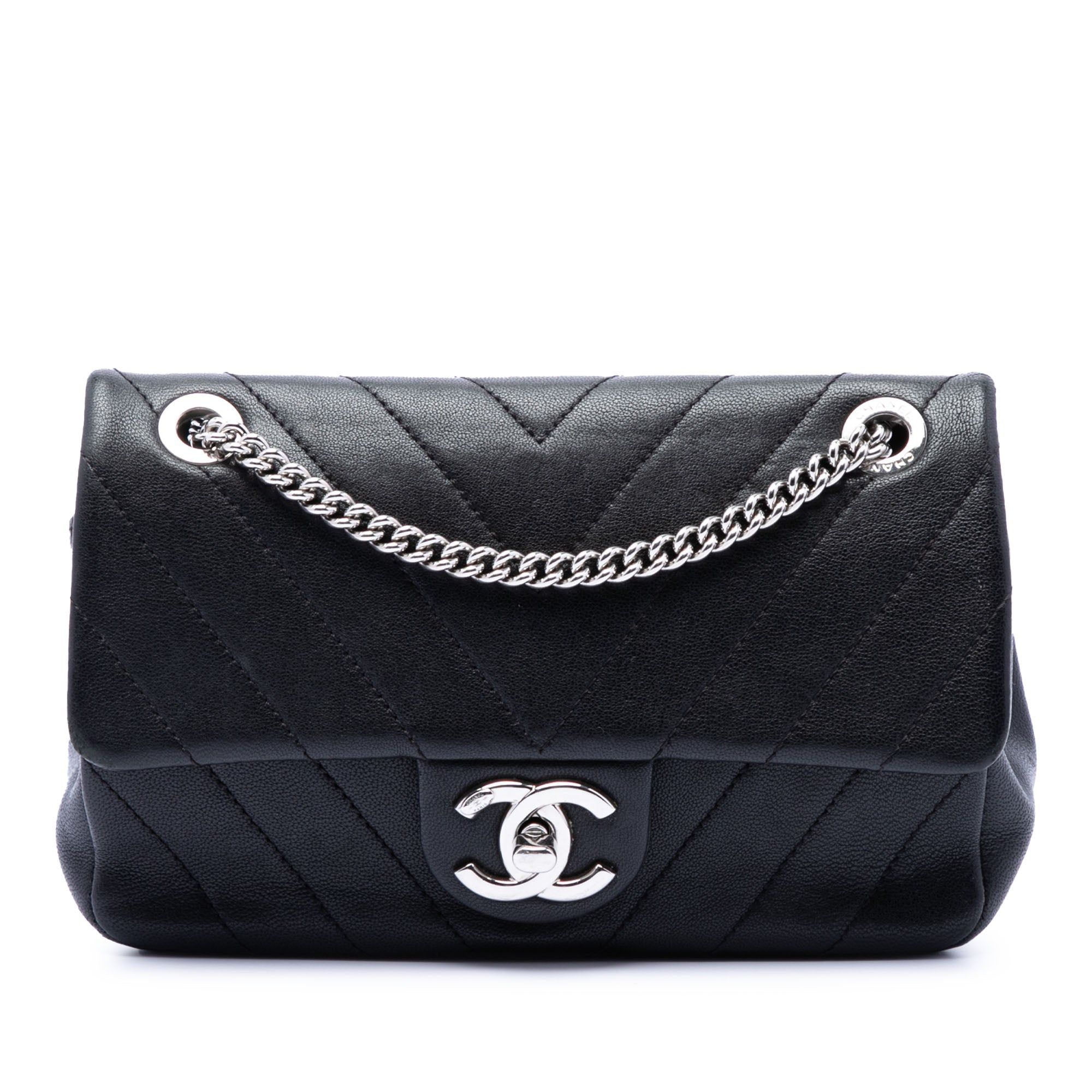 Chanel Mini Cc Chevron Calfskin Single Flap