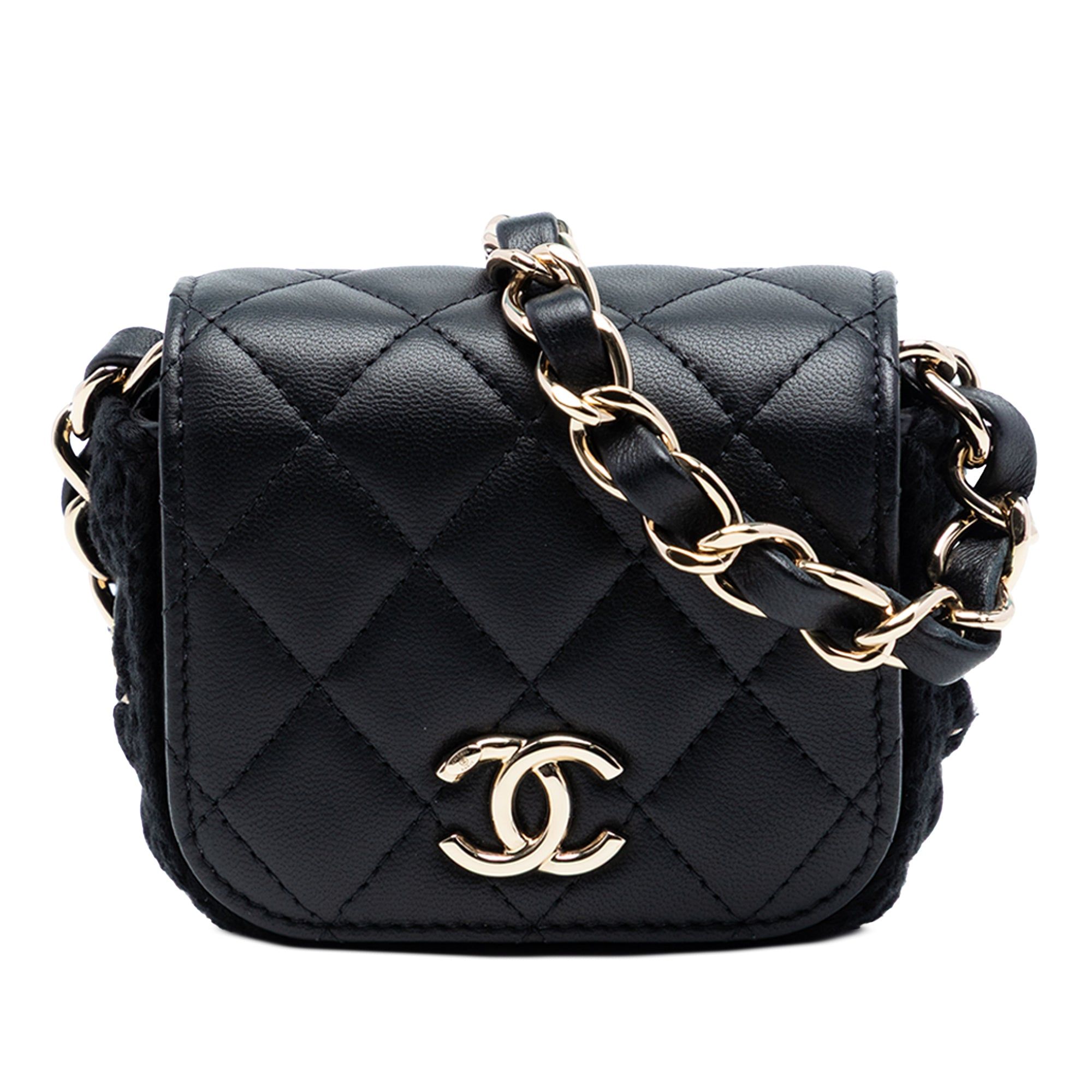 Chanel Mini Cc Quilted Lambskin Crochet Flap