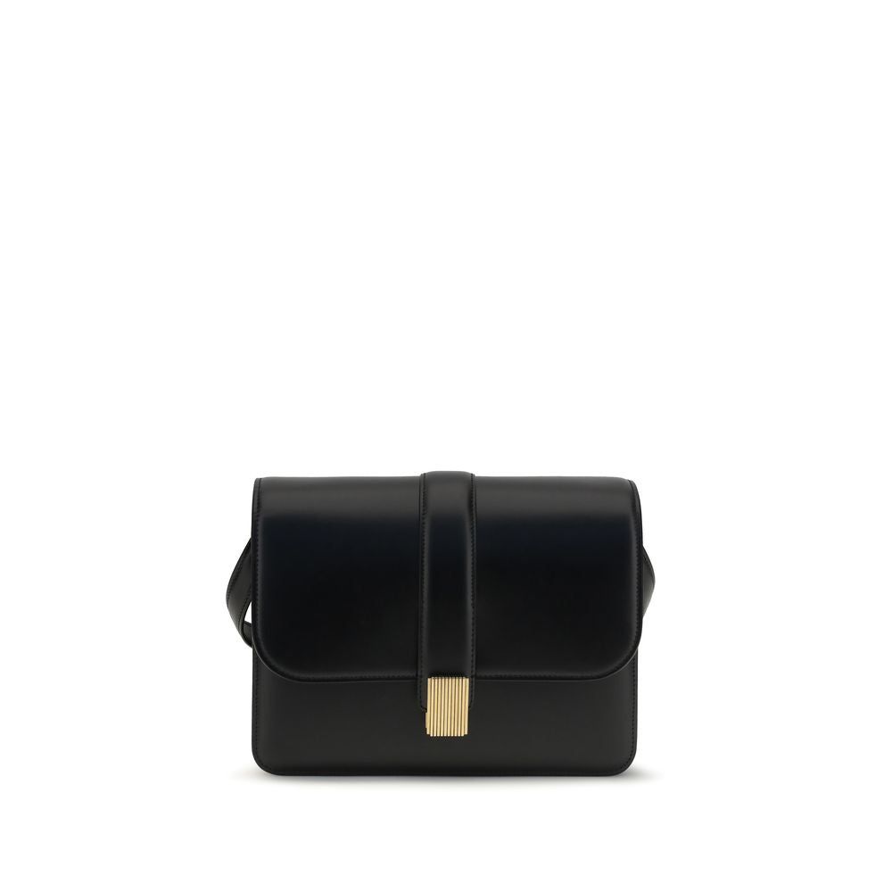 Khaite Black Calf Leather Bos Taurus Shoulder Bag