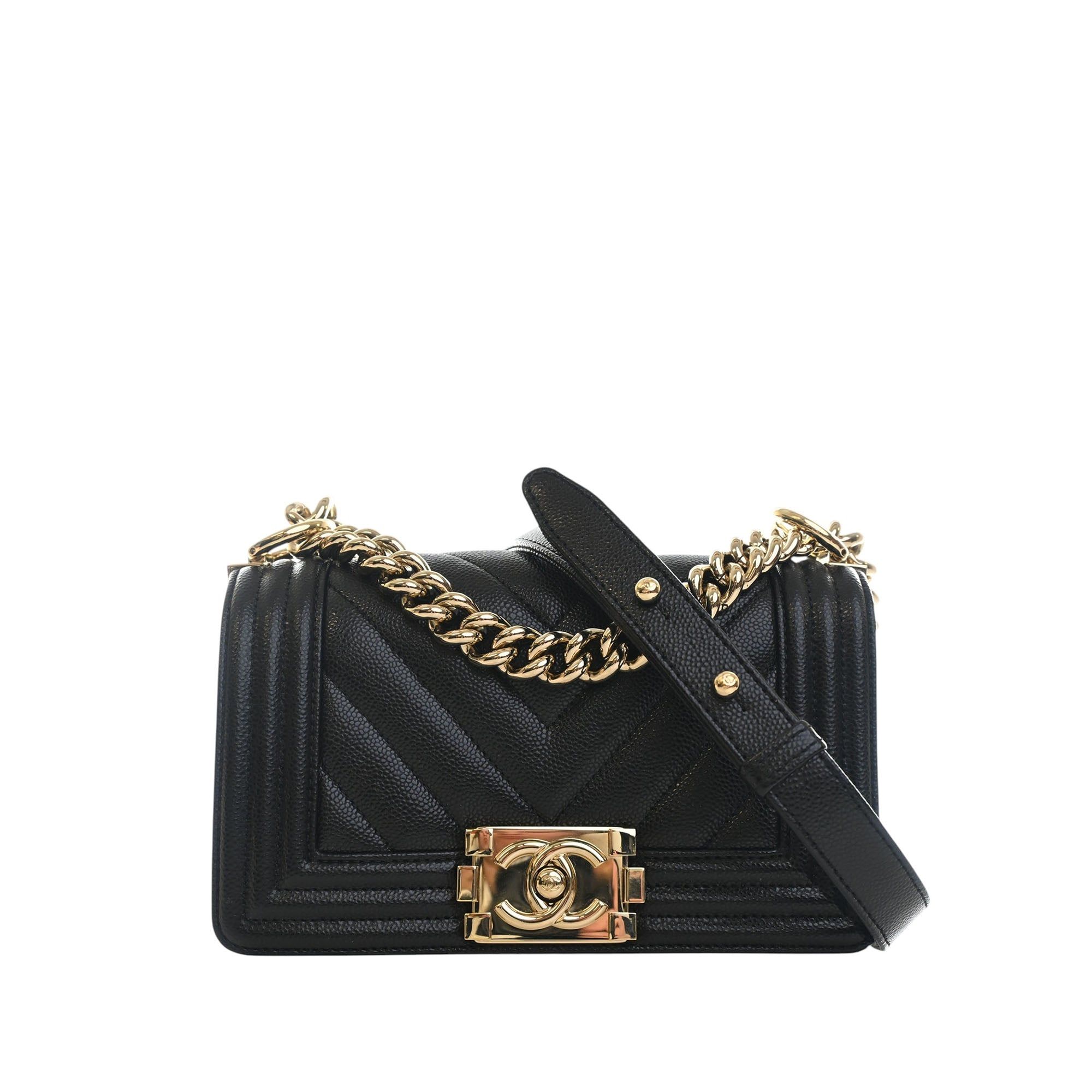 Chanel Small Chevron Caviar Boy Flap