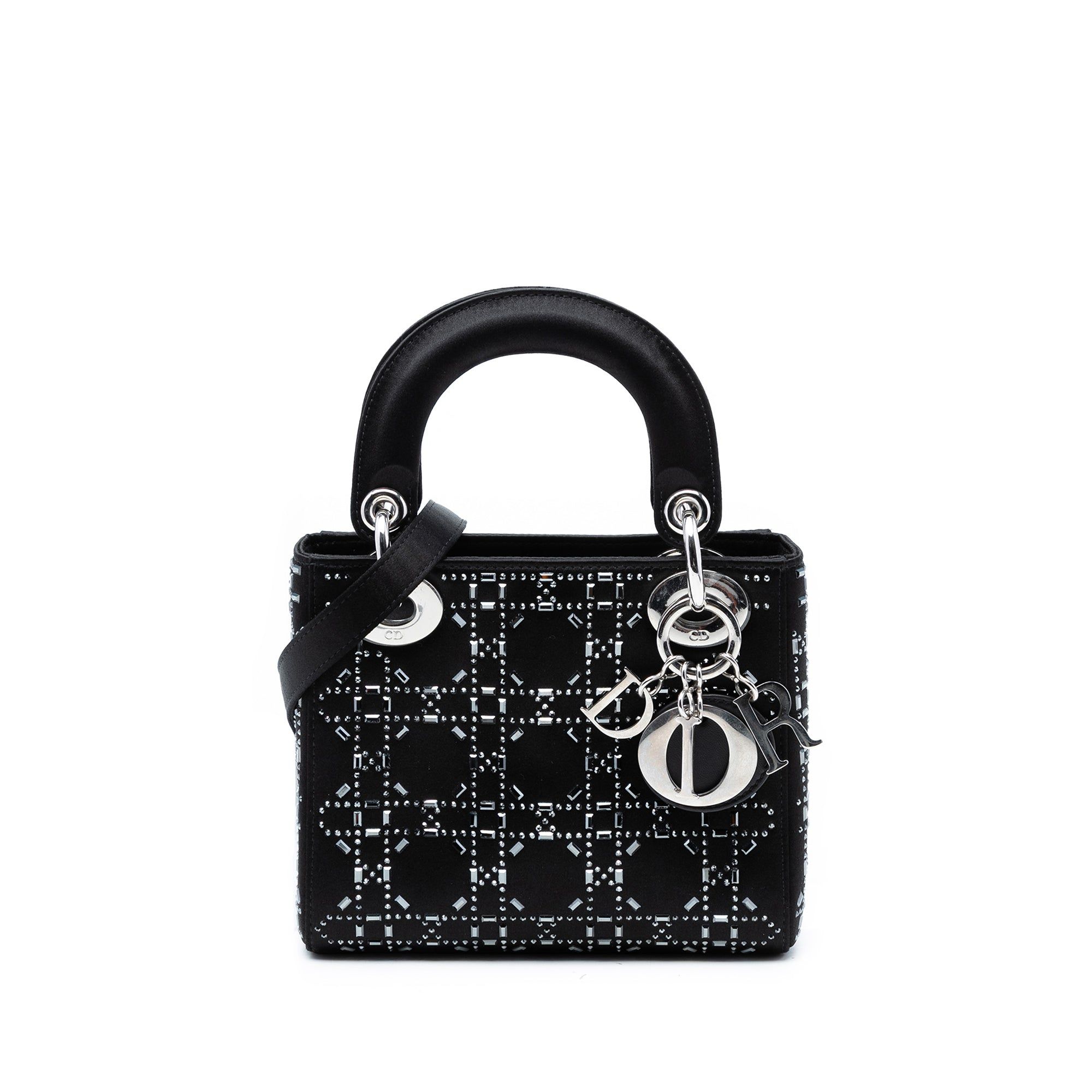Dior Mini Satin Cannage Crystal Embellished Lady Dior