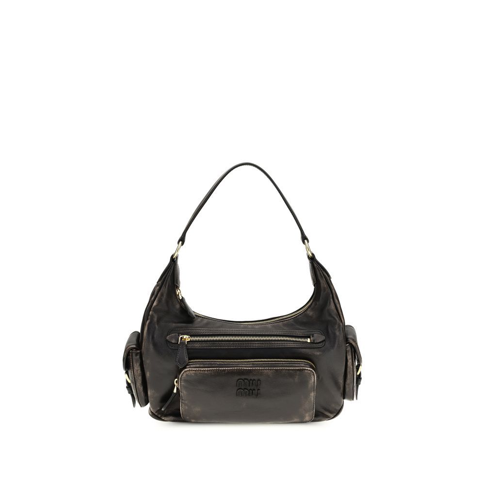 Miu Miu Brown Calf Leather Bos Taurus Shoulder Bag