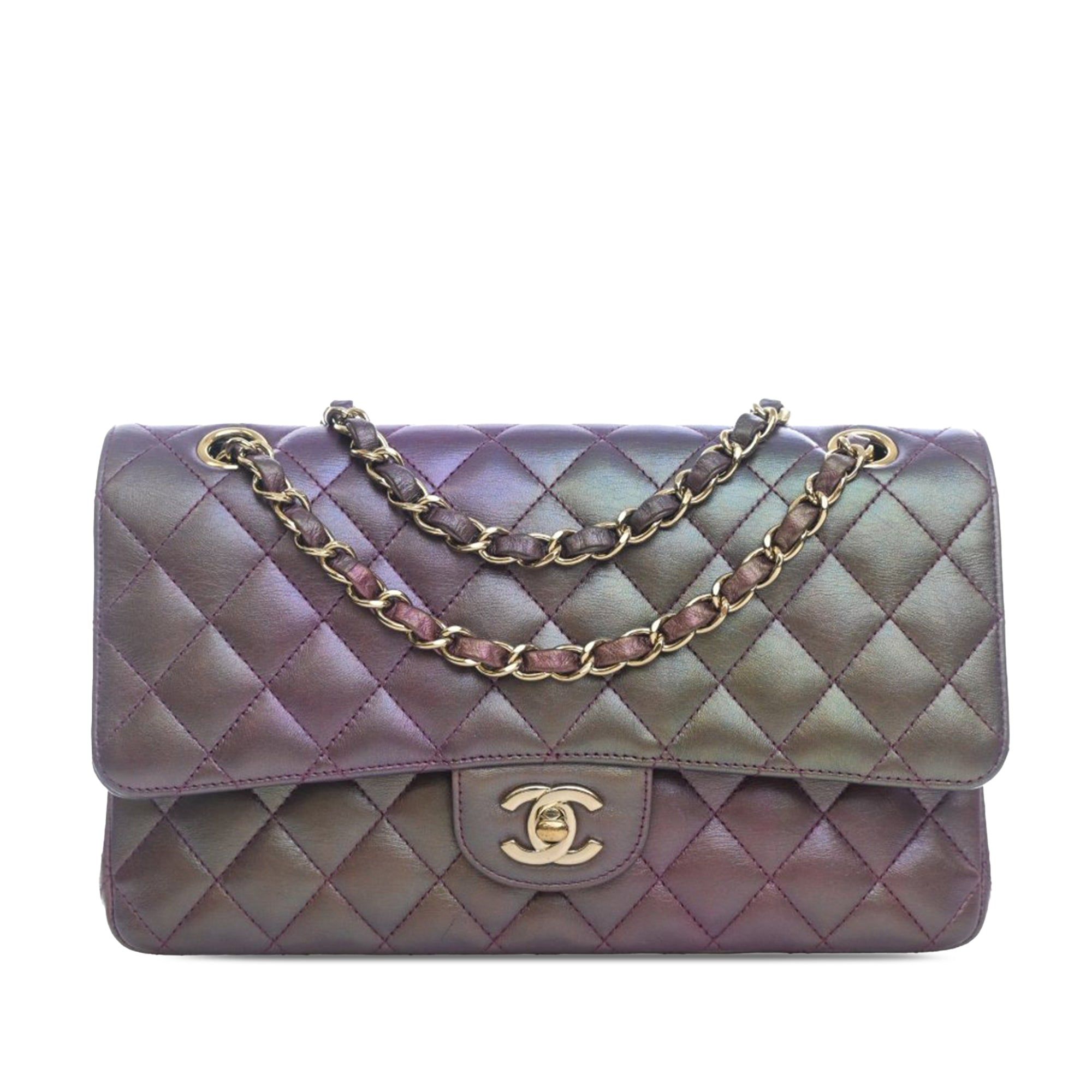 Chanel Medium Classic Iridescent Lambskin Double Flap
