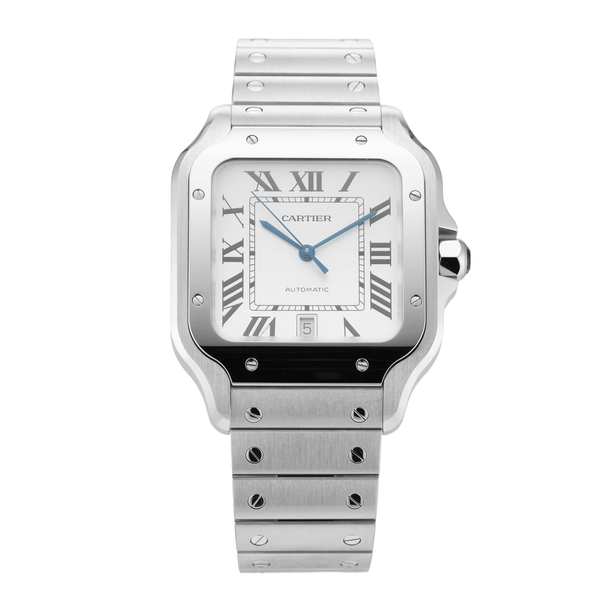Pre-Owned Cartier Santos de 39.8mm Large Model Stainless Steel WSSA0018