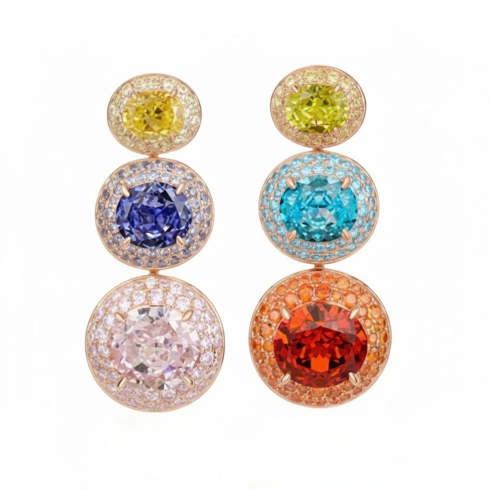 Rainbow Lollipop Silver Earrings