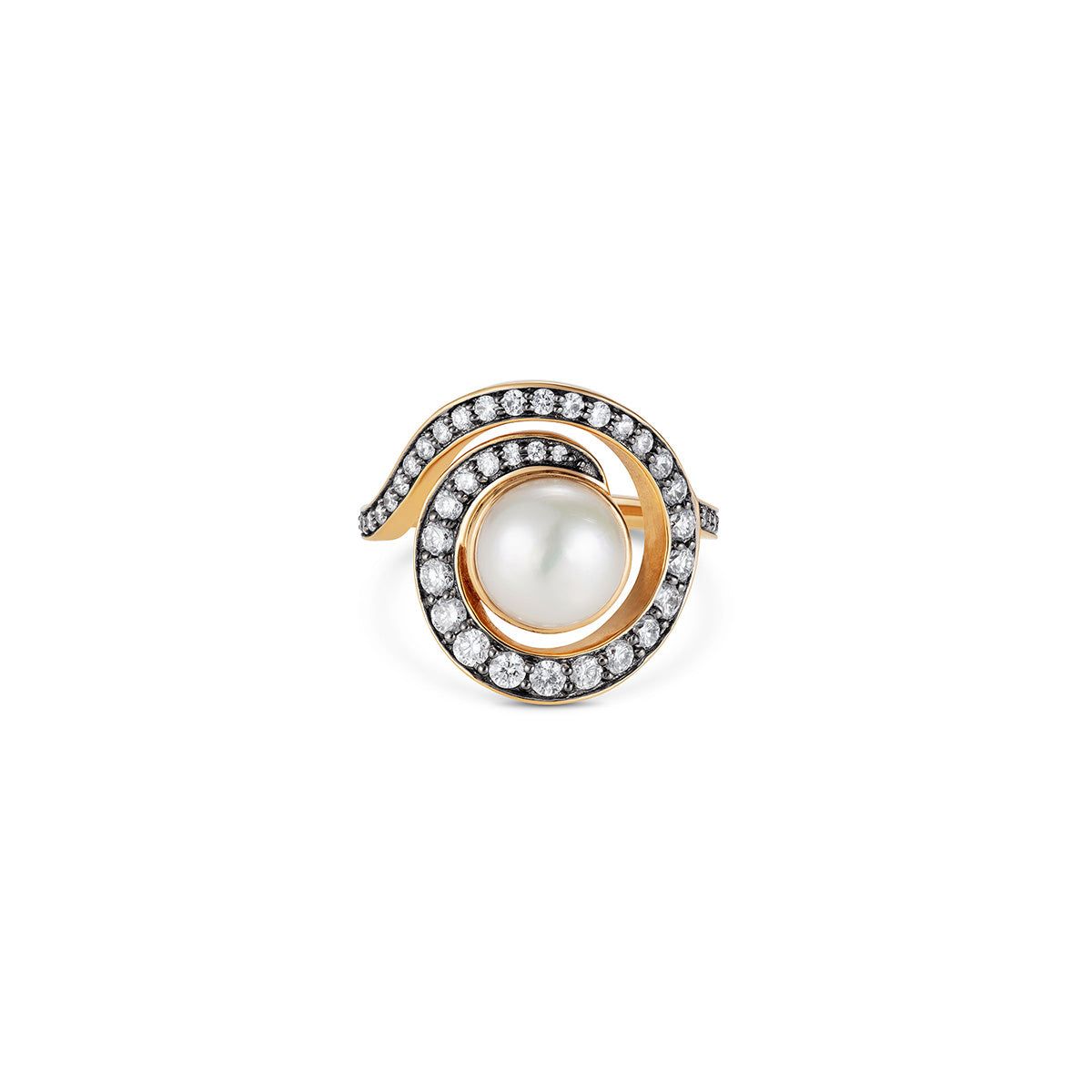Noor Fares Pearl Planet Spiral Ring