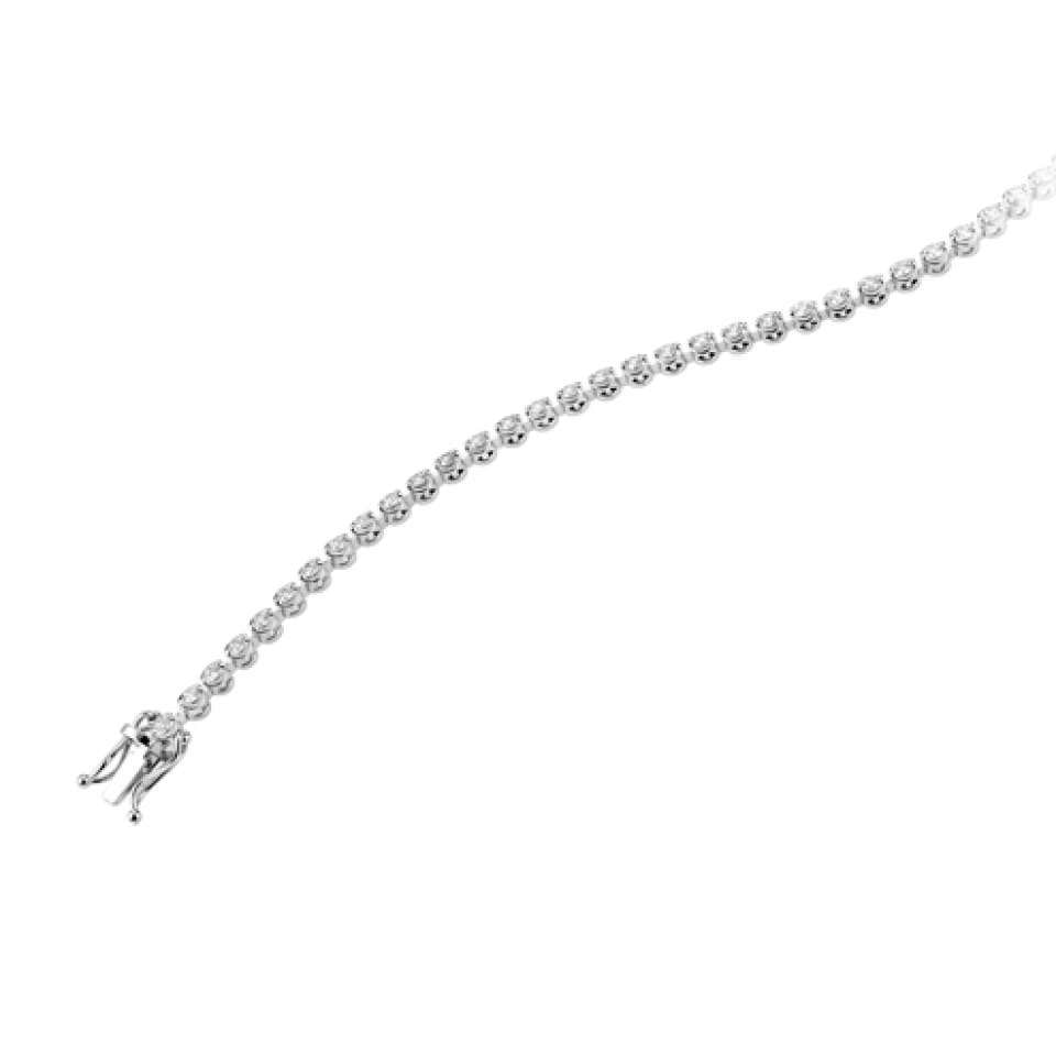 18ct White Gold 0.96ct Diamond Line Bracelet
