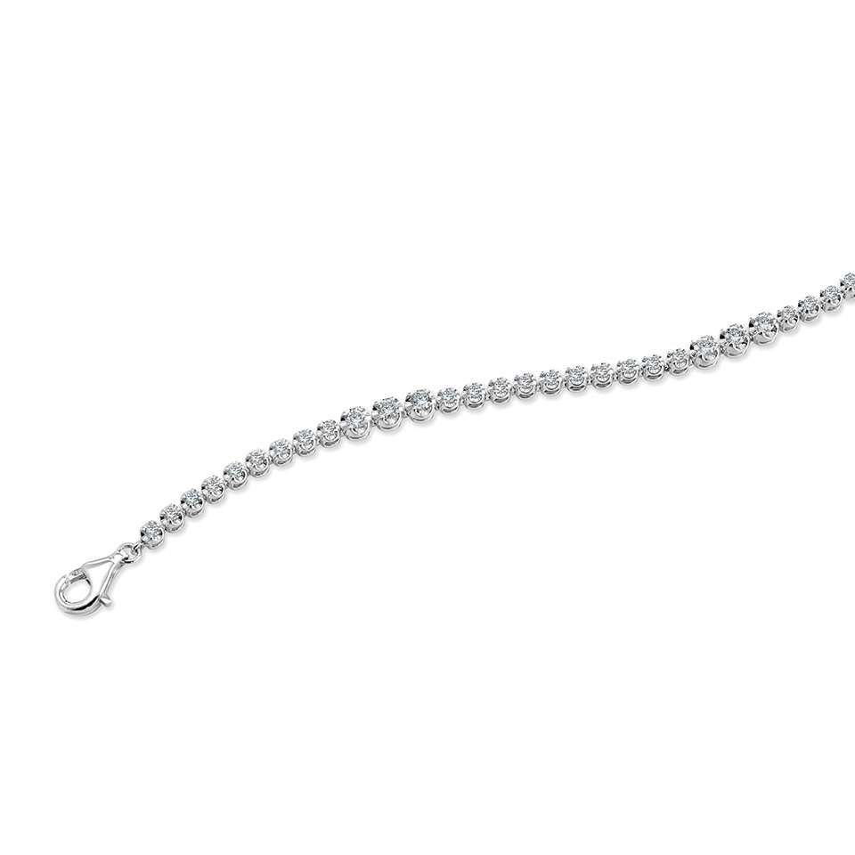 18ct White Gold 2.00ct Diamond Coronet Bracelet