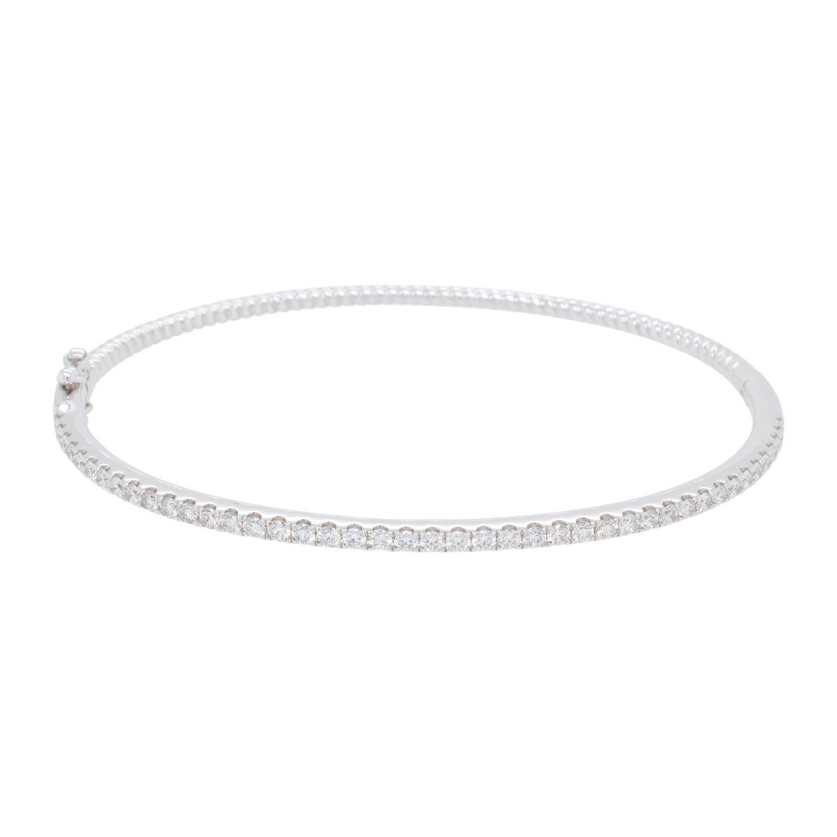18ct White Gold .96ct Diamond Hinged Bangle