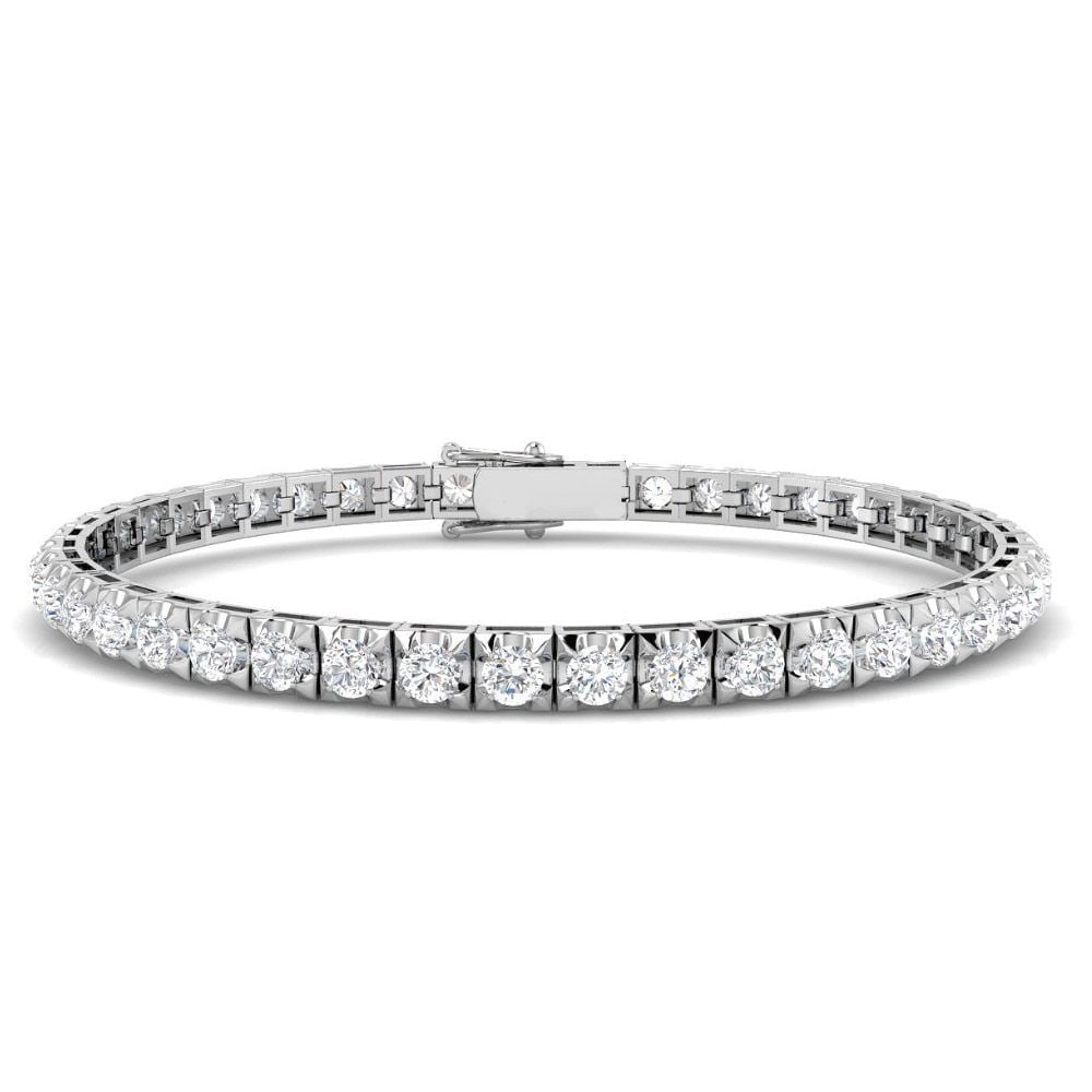 9ct White Gold 5.00ct Round Diamond Tennis Bracelet