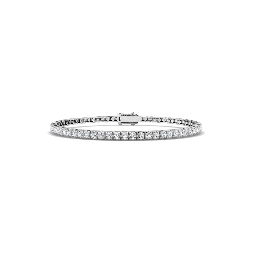9ct White Gold 7.25-Inch Tennis Bracelet