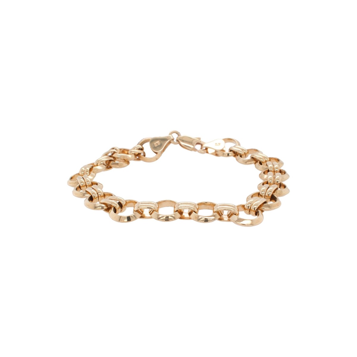 9ct Yellow Gold 9mm 7.5" Double Link Bracelet
