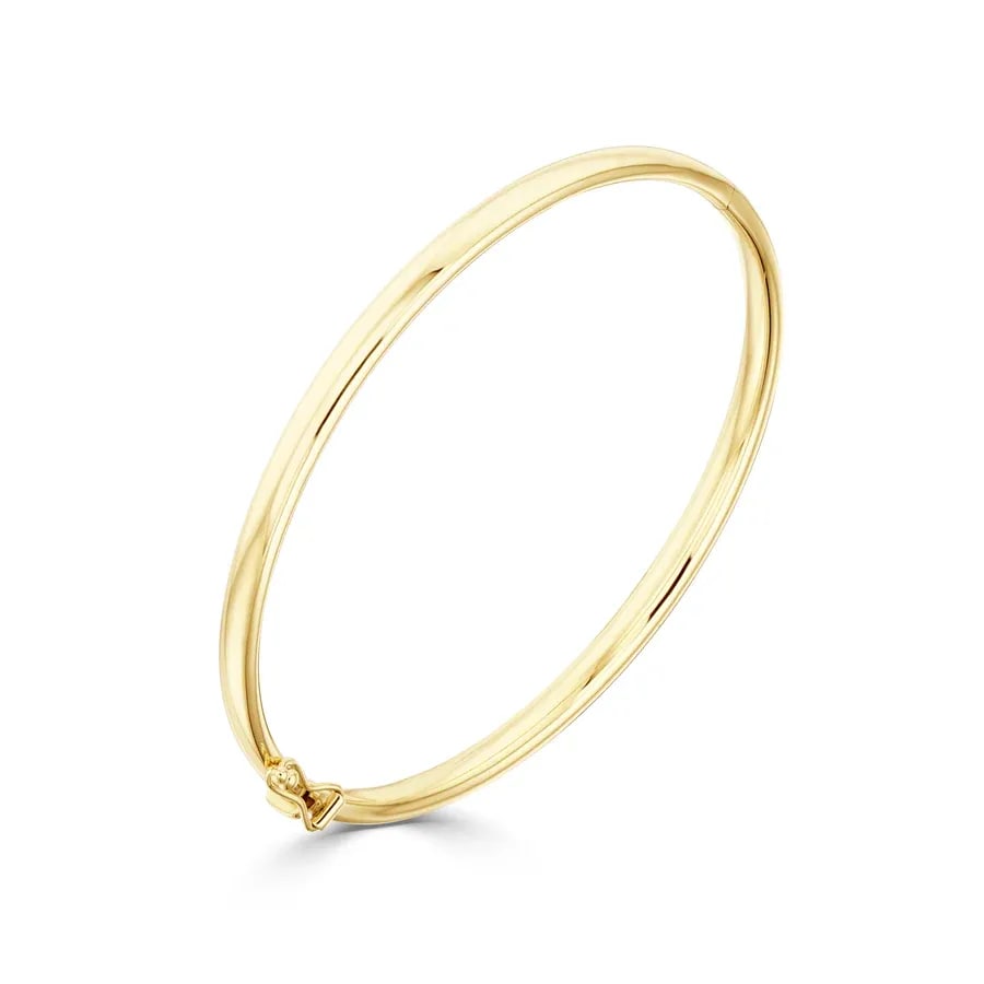 9CT Yellow Gold Oval Bangle