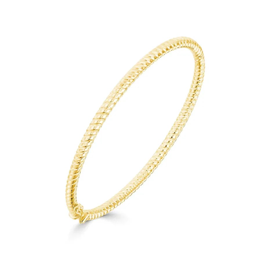 9CT Yellow Gold Round Twist Bangle