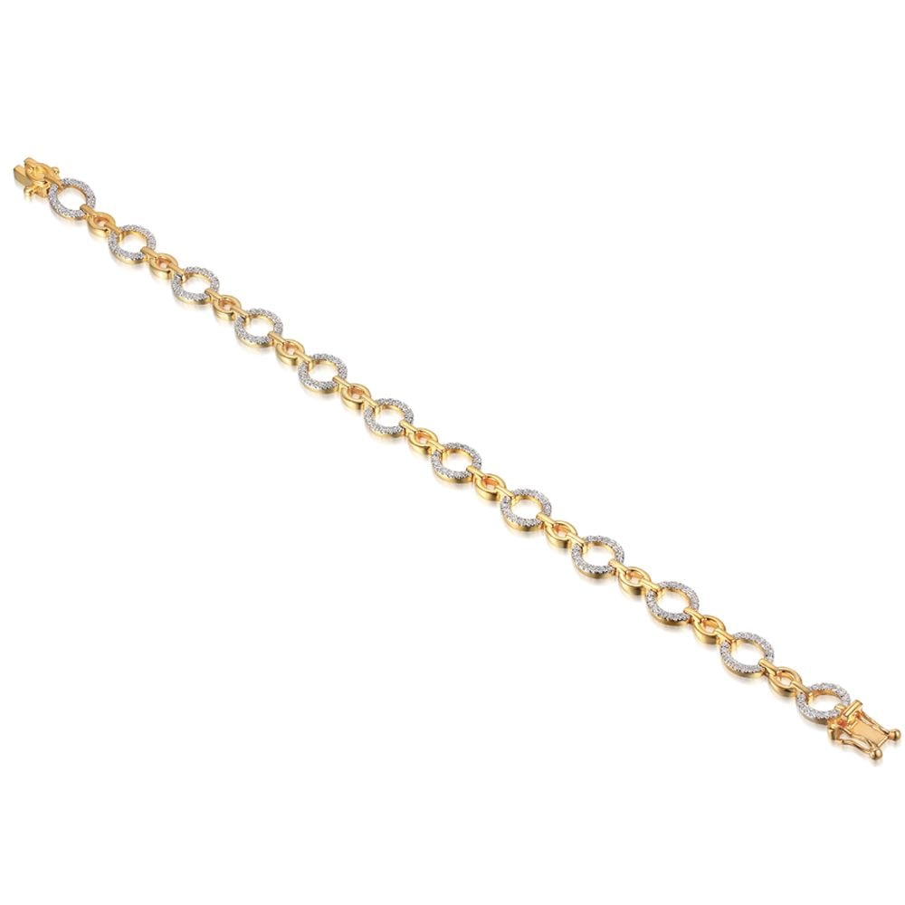 9ct Yellow & White Gold Diamond Links of Love Bracelet