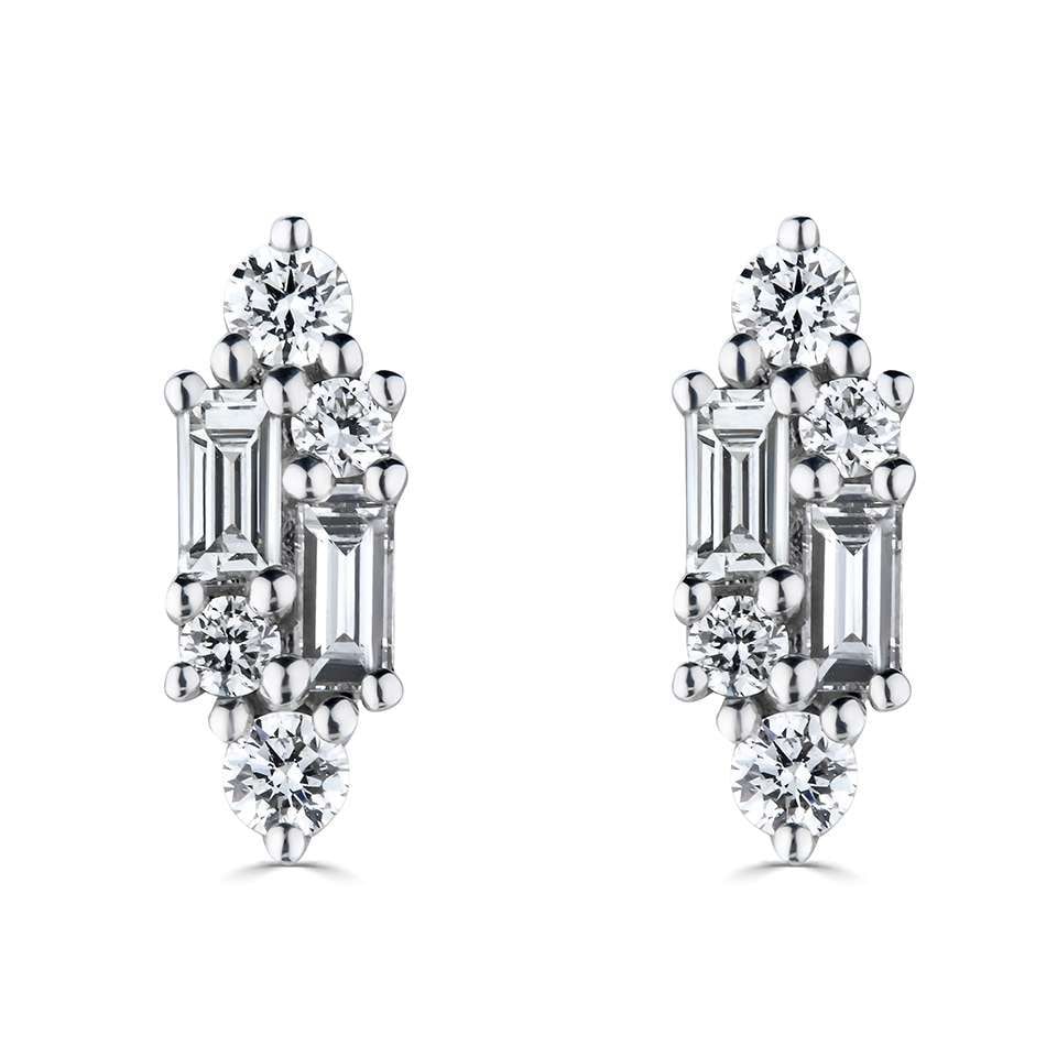 18ct White Gold Reflection Stud Earrings 0.39ct
