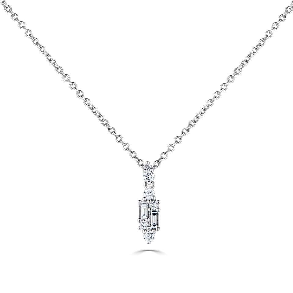 18ct White Gold 0.23ct Diamond Small Reflection Pendant