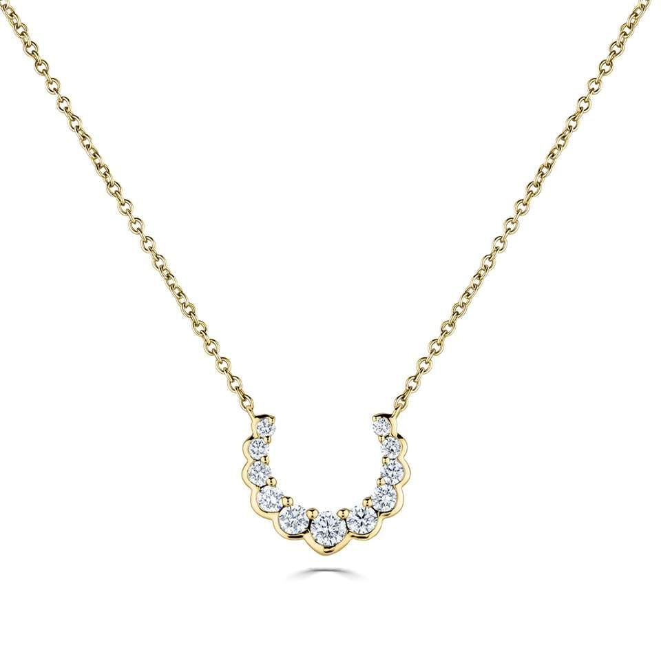 18ct Yellow Gold 0.50ct Diamond Horseshoe Necklace