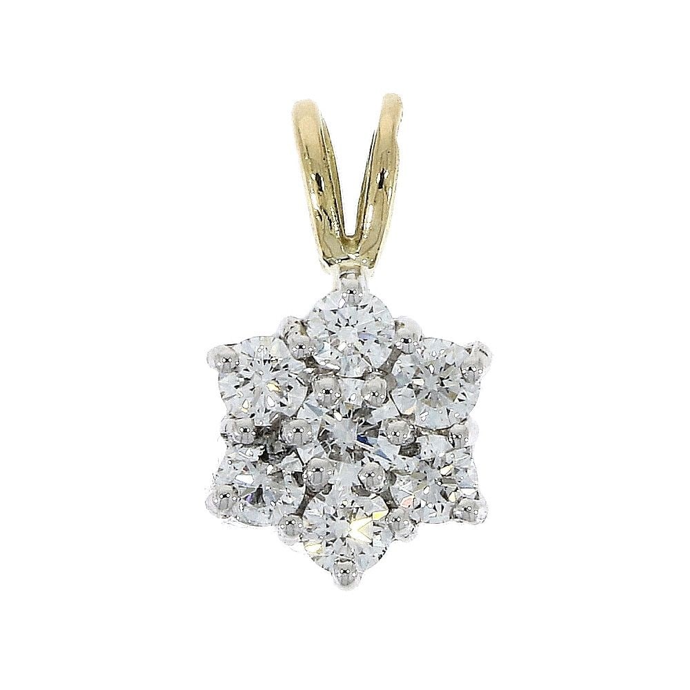 Yellow Gold Diamond Cluster Pendant