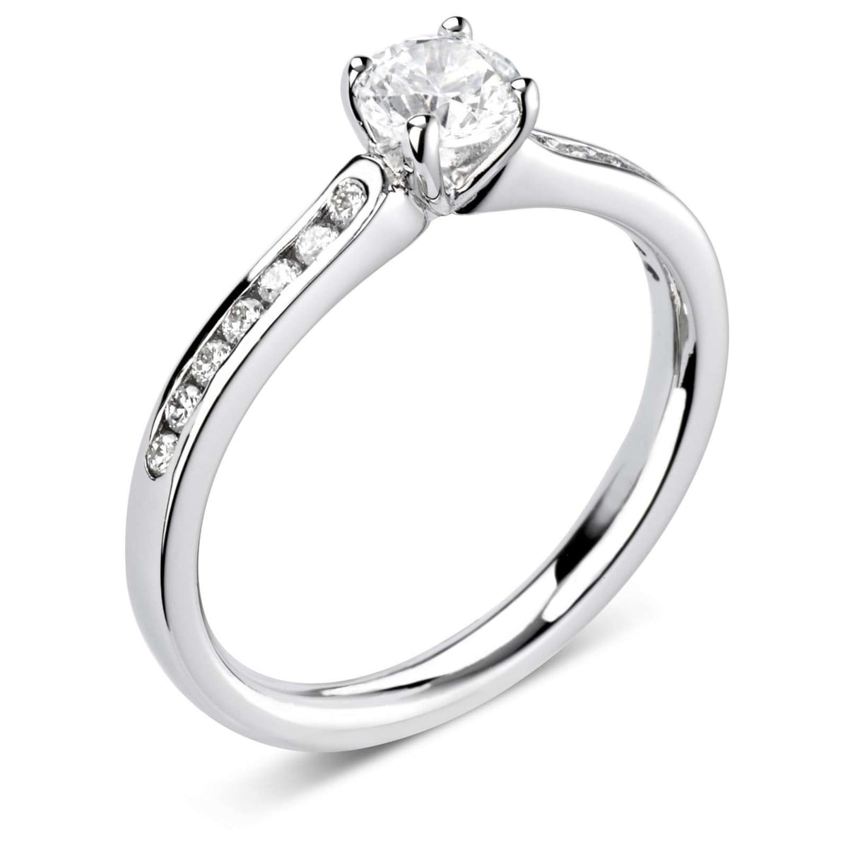 18ct White Gold 0.51ct Round Brilliant Cut Diamond Solitaire Ring