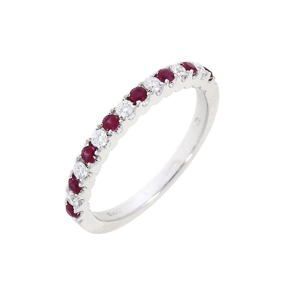 18ct White Gold Ruby and Diamond Eternity Ring
