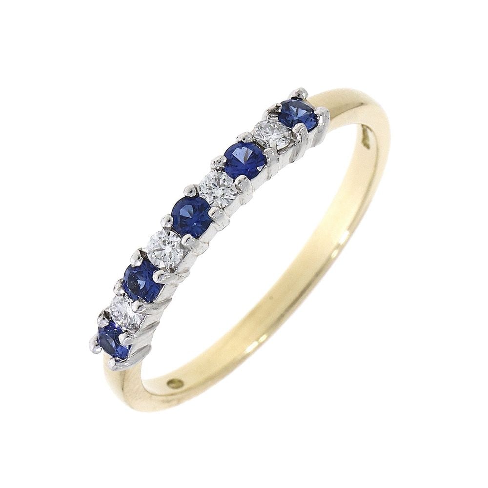 18ct Yellow and White Gold Sapphire and Diamond Eternity Ring