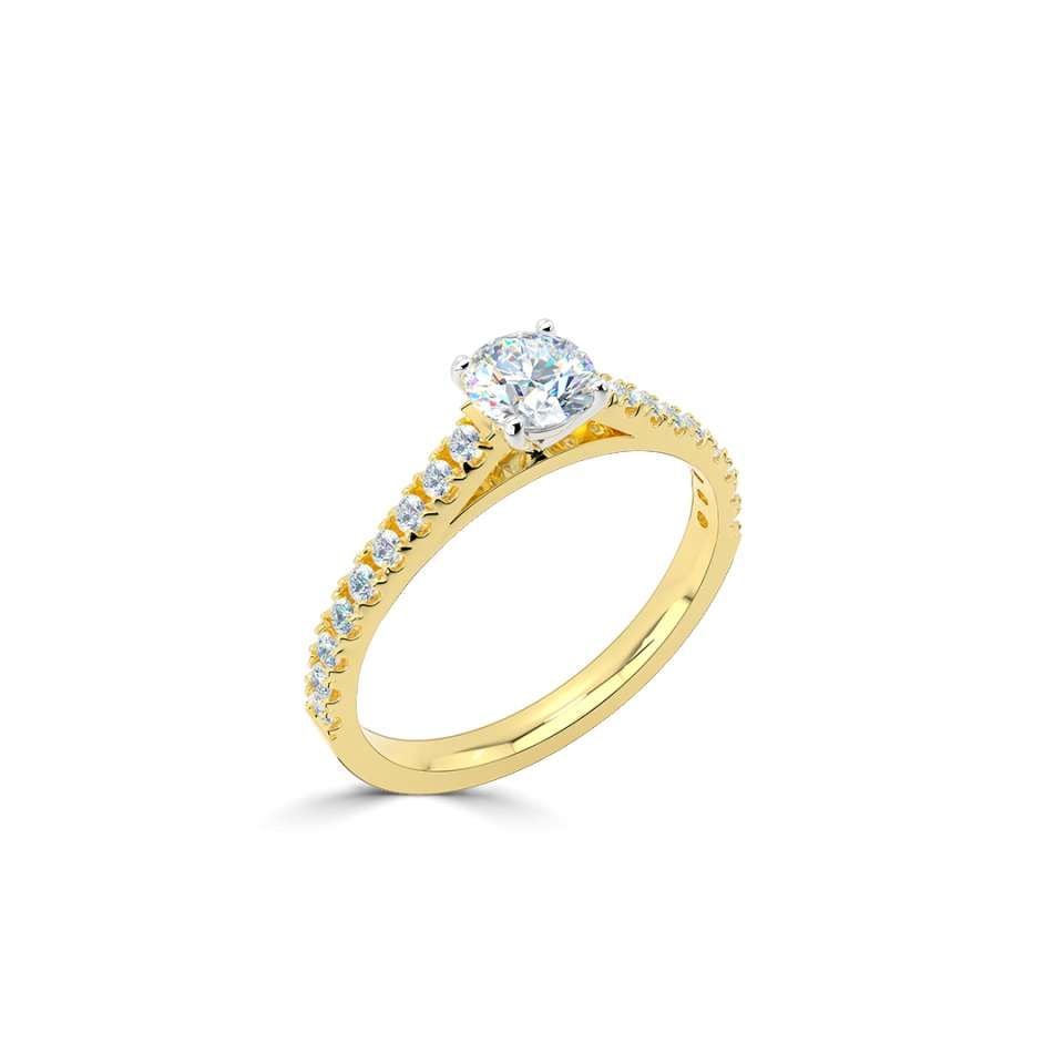 18ct Yellow Gold 0.74ct Round Brilliant Cut Diamond Solitaire Ring