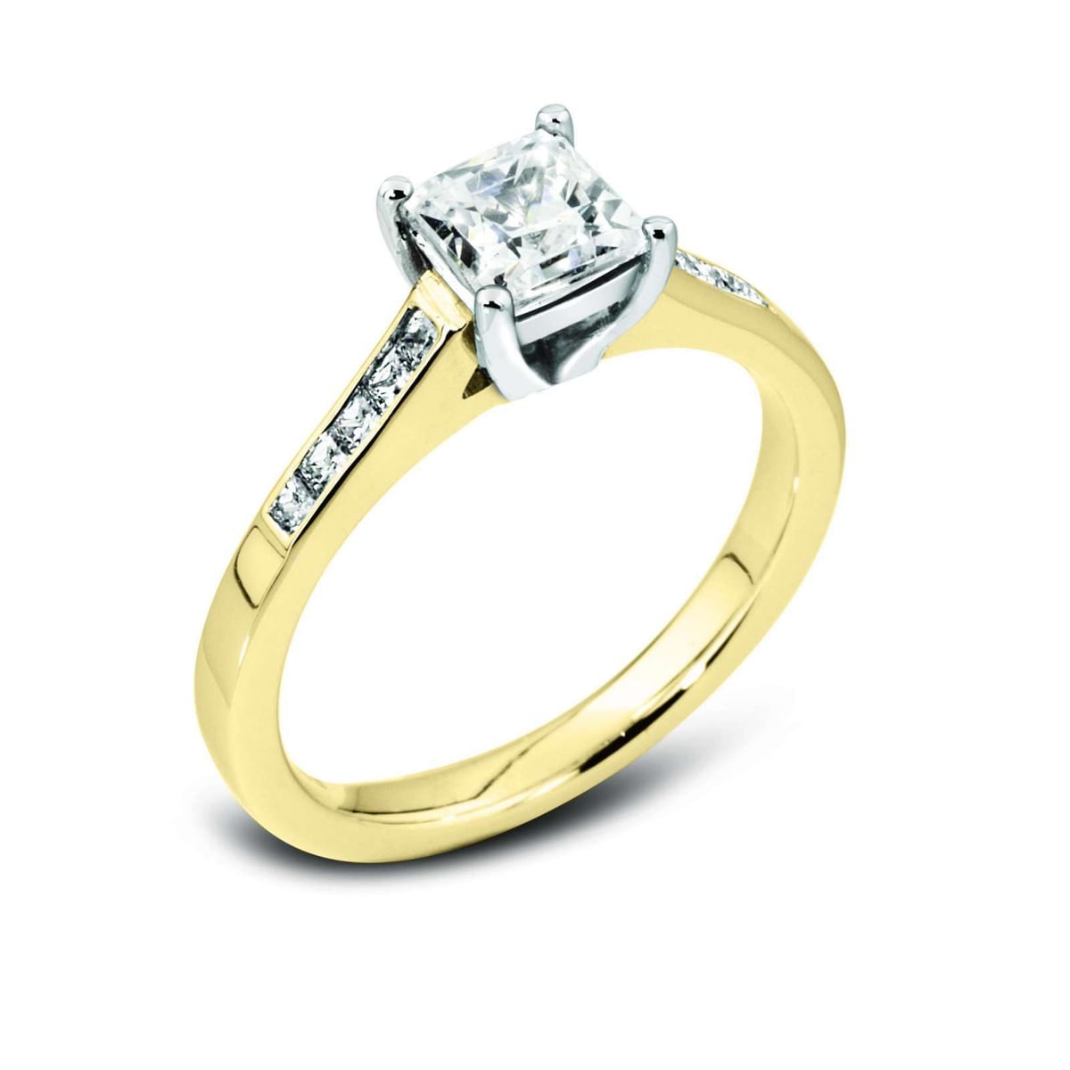 18ct Yellow Gold 0.82ct Princess Cut Diamond Solitaire Ring