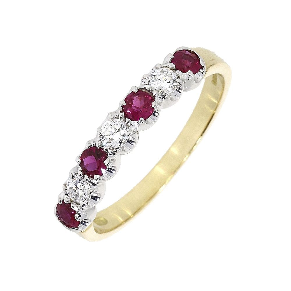 18ct Yellow Gold Ruby and Diamond Eternity Ring ring-31040C1
