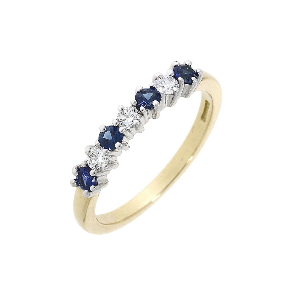 18ct Yellow Gold Sapphire and Diamond Eternity Ring ring-21220B13