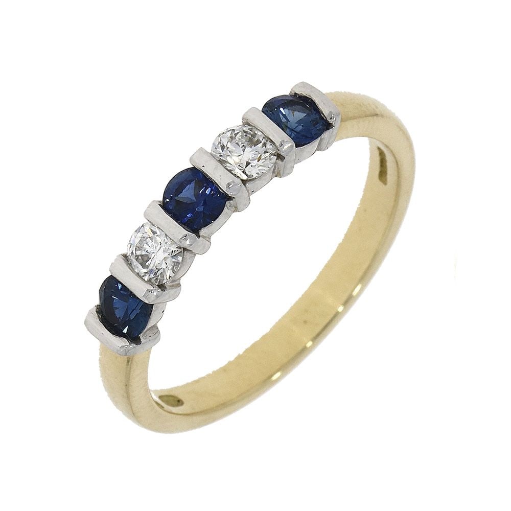 18ct Yellow Gold Sapphire and Diamond Eternity Ring ring-21550C3