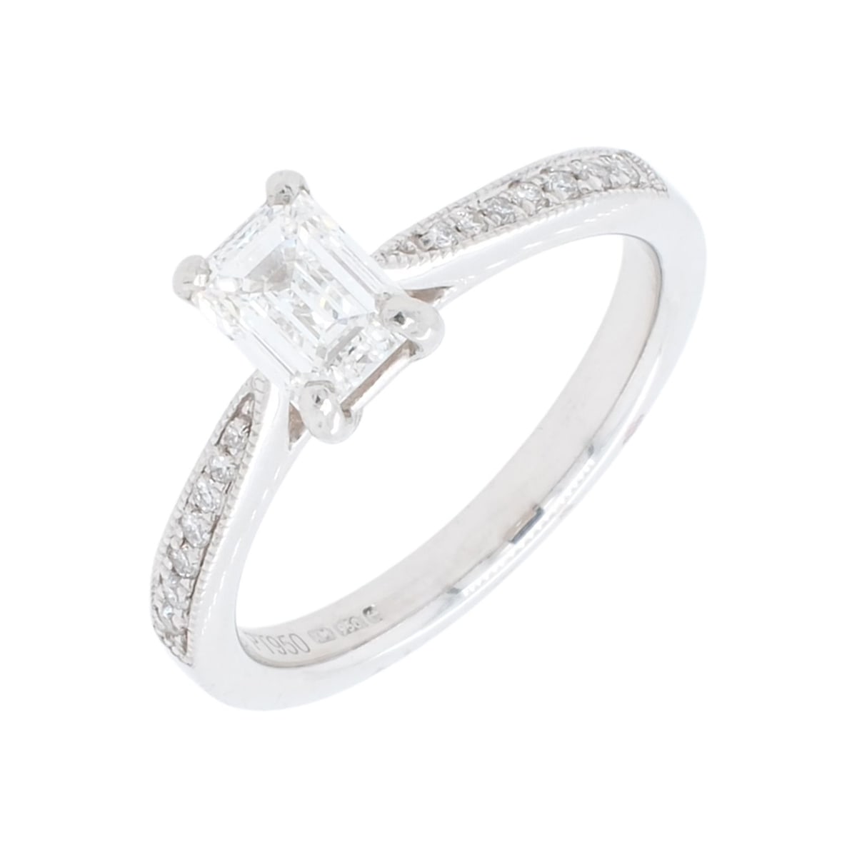 950 Platinum 0.71ct Emerald Cut Diamond Ring