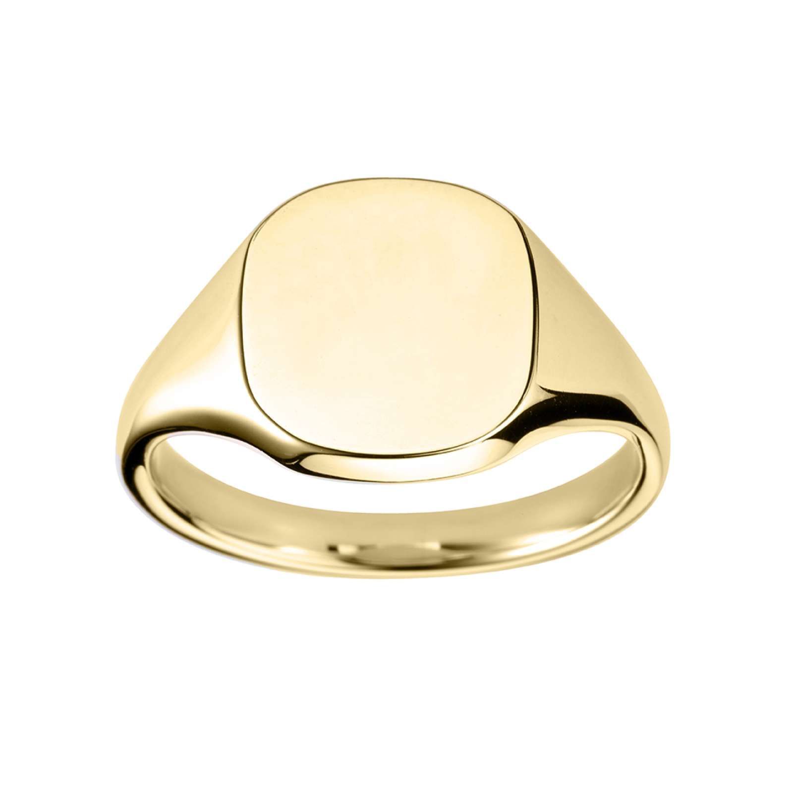 9ct Yellow Gold Cushion Stamped Signet Ring (11x10)