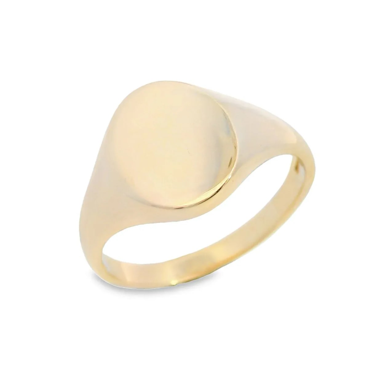 9ct Yellow Gold Gents Small Oval Signet Ring (13x11)