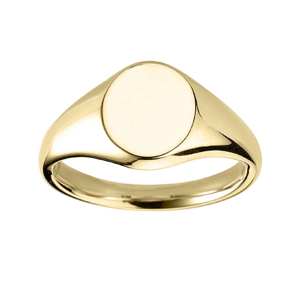 9ct Yellow Gold Oval Stamped Signet Ring (16x13)
