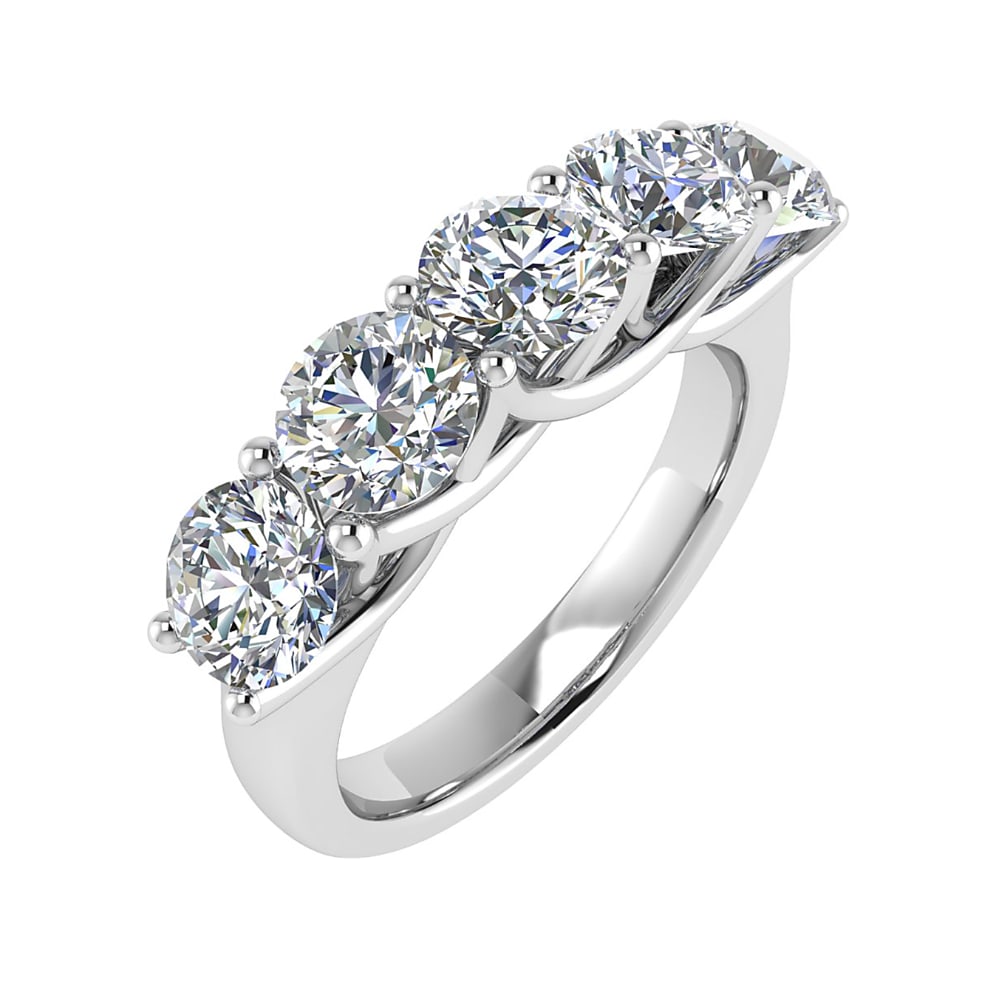 Eternity Ring 5 Stones Total Carat Weight 2.67