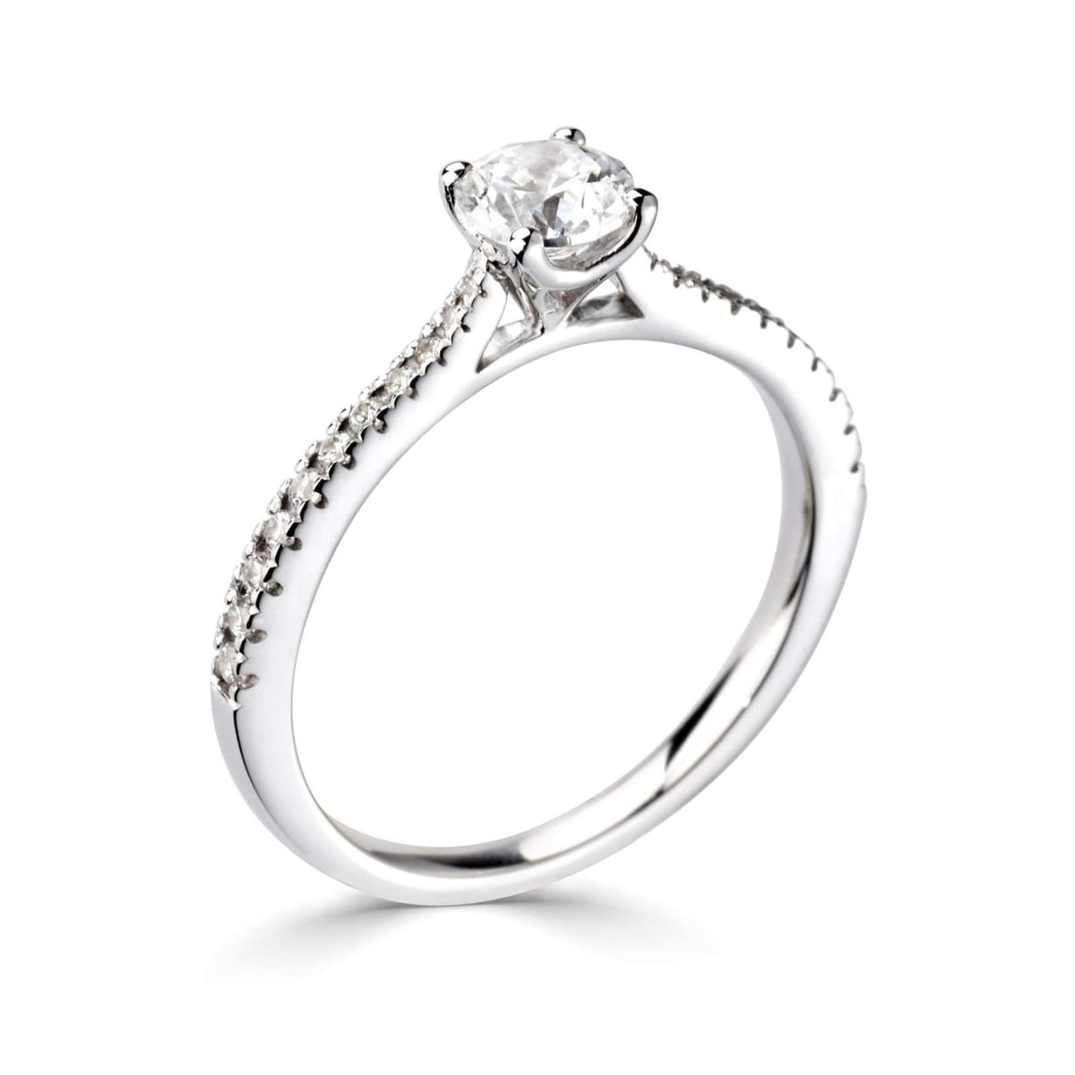 Platinum 0.66ct Round Brilliant Cut Diamond Solitaire Ring