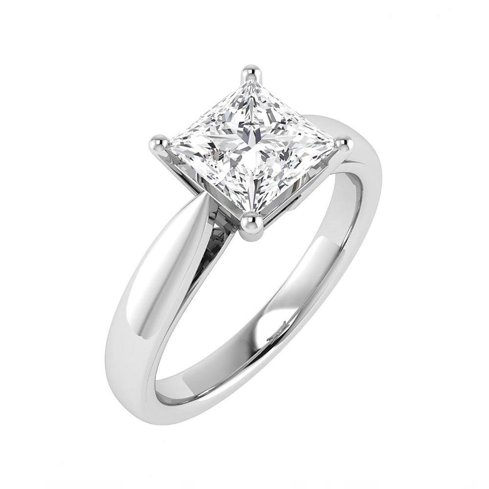 Platinum 1.01ct Princess Cut Lab Grown Diamond Ring