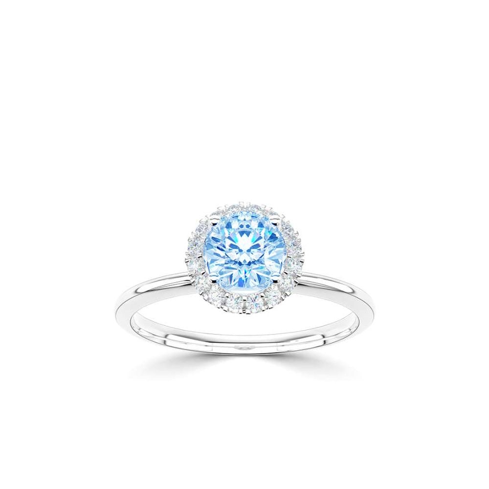Platinum 1.06ct Vivid Blue Lab Grown Diamond Ring
