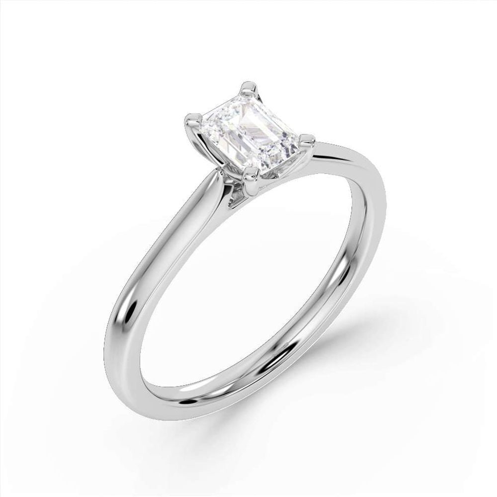 Platinum 1.50ct Emerald Cut Lab Grown Diamond