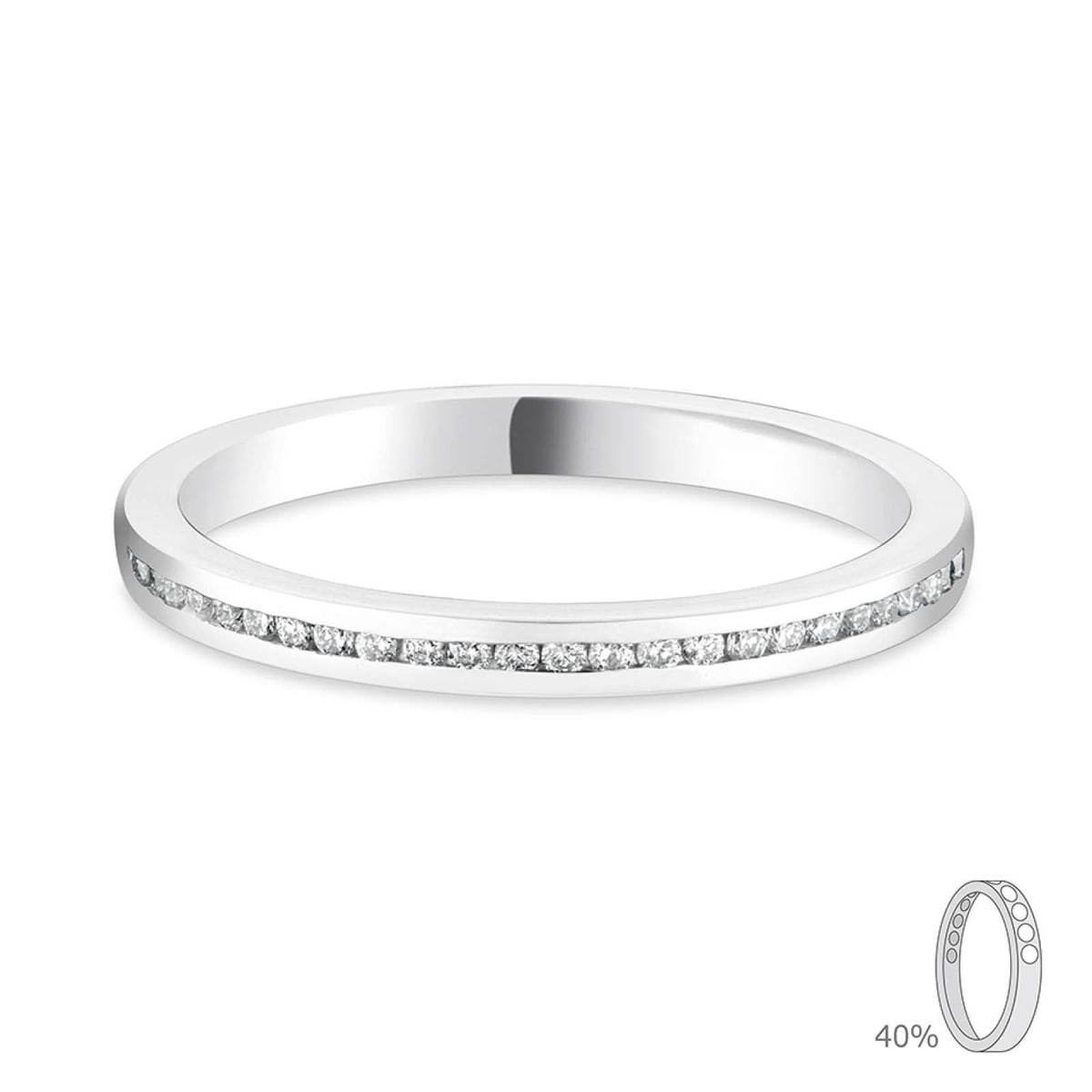 Platinum 2.0mm Court Diamond Channel Set Wedding Ring
