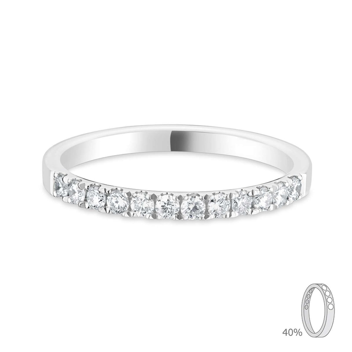 Platinum 2.0mm Flat Court Diamond Set Wedding Ring